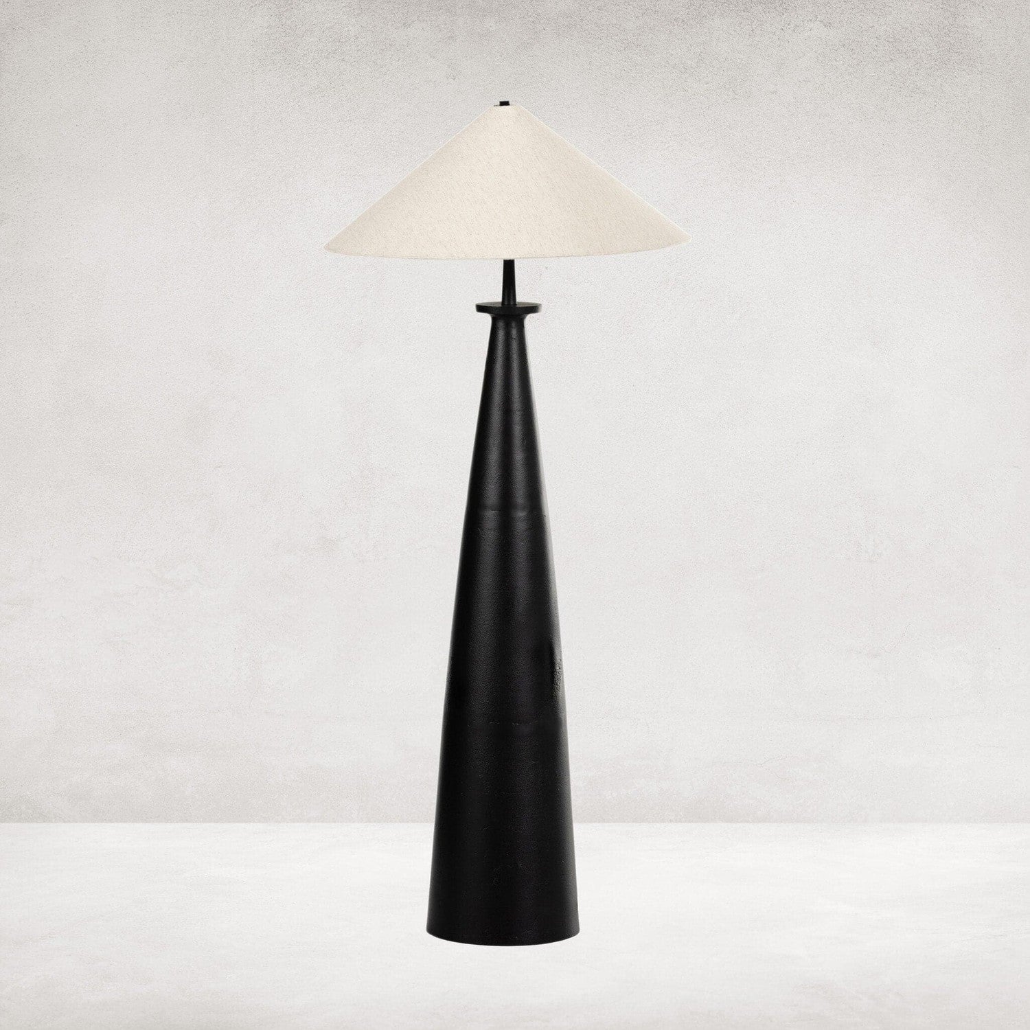 Innes Tapered Shade Floor Lamp - Matte Black Cast Aluminum