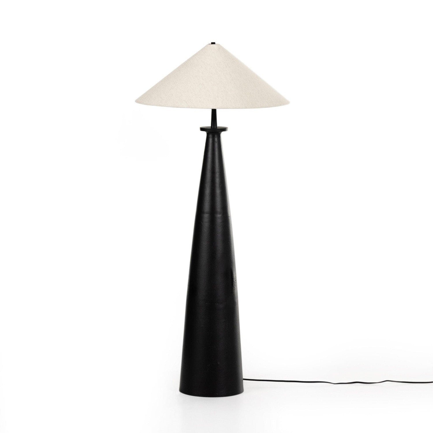 Innes Tapered Shade Floor Lamp - Matte Black Cast Aluminum