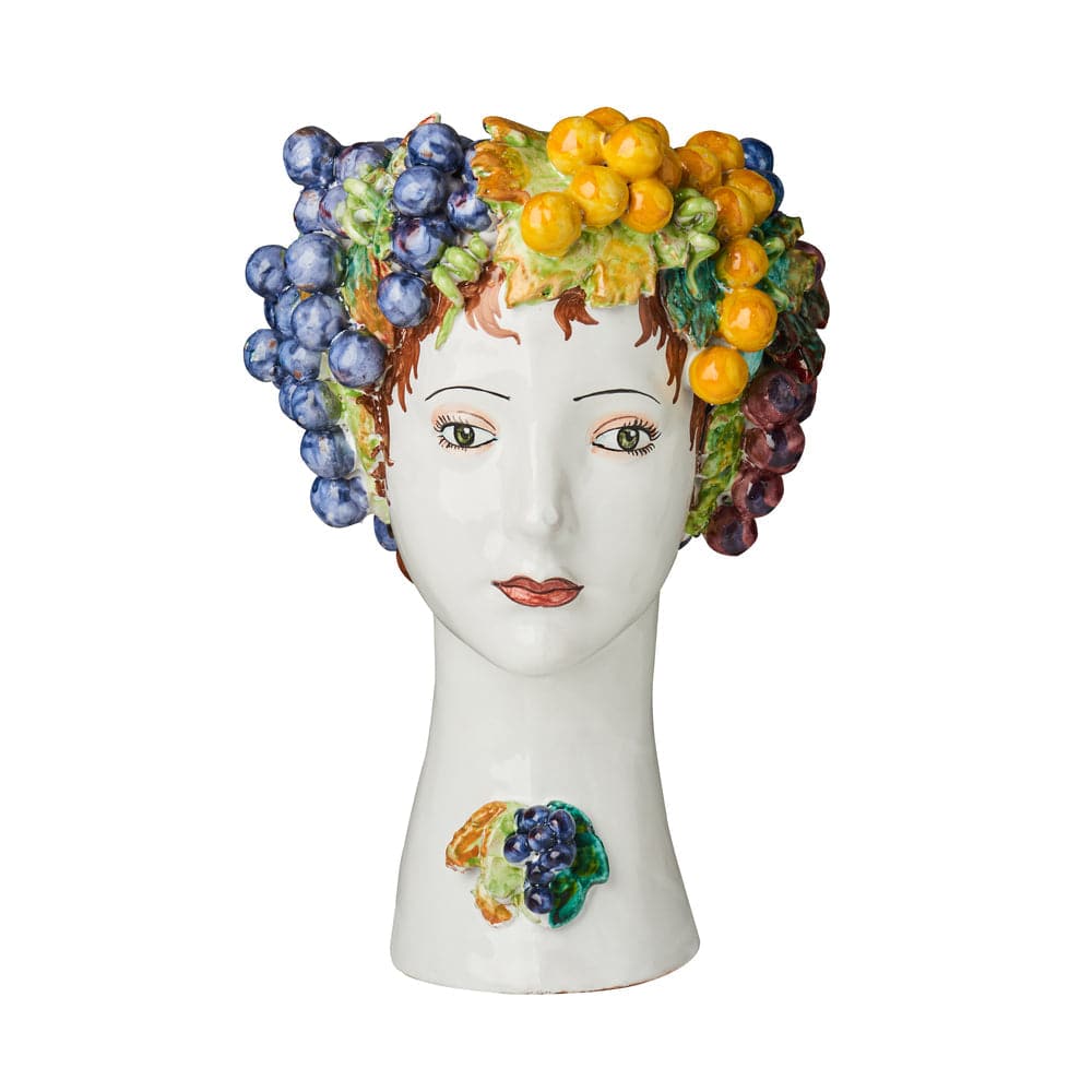 Ceramic Head Vase-ABIGAILS-ABIGAILS-233006-VasesGrape Decor-Large-10-France and Son