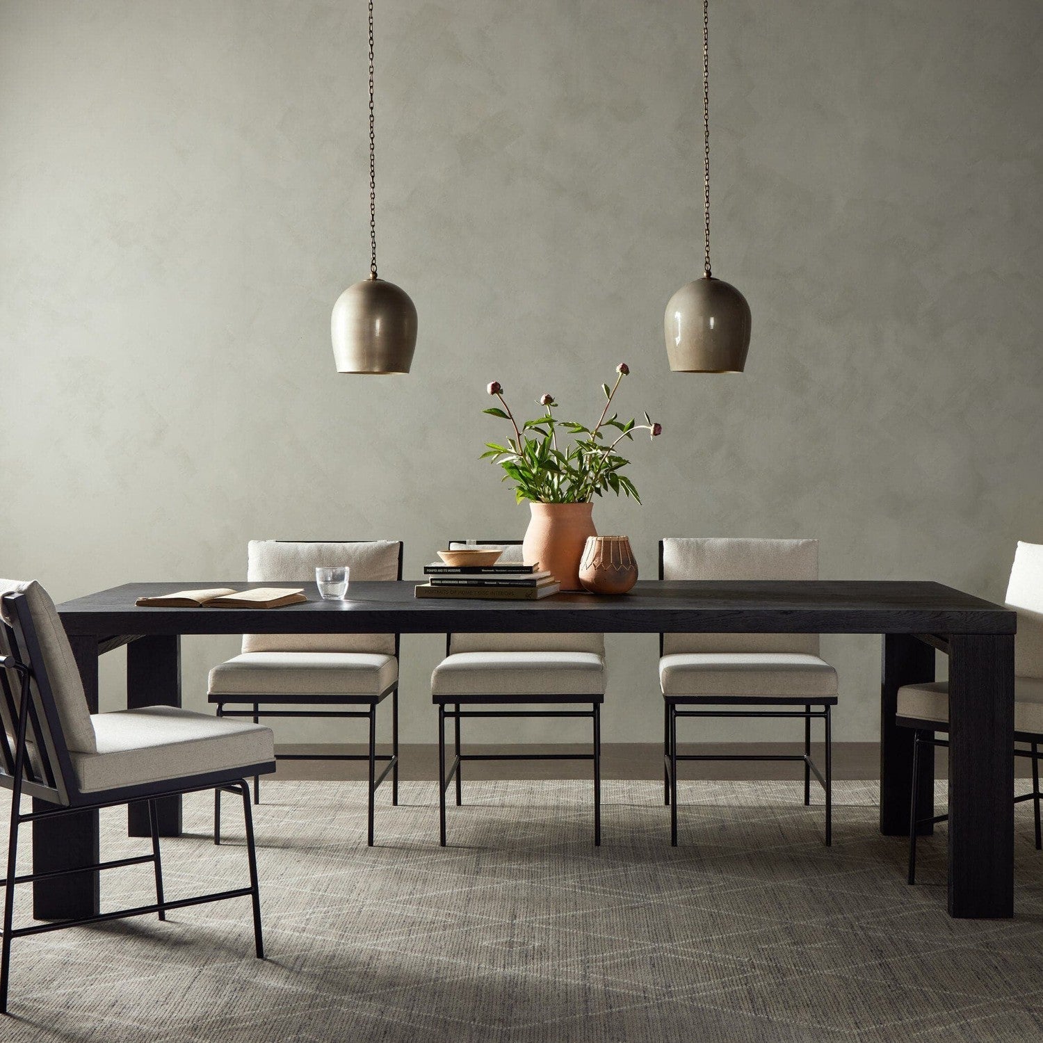 Millie Dining Table - Drifted Matte Black Veneer