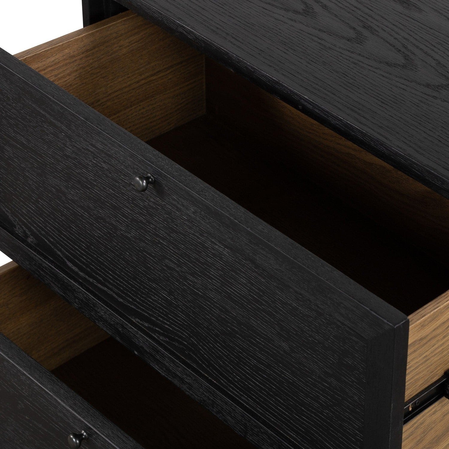 Millie Nightstand - Drifted Matte Black Veneer