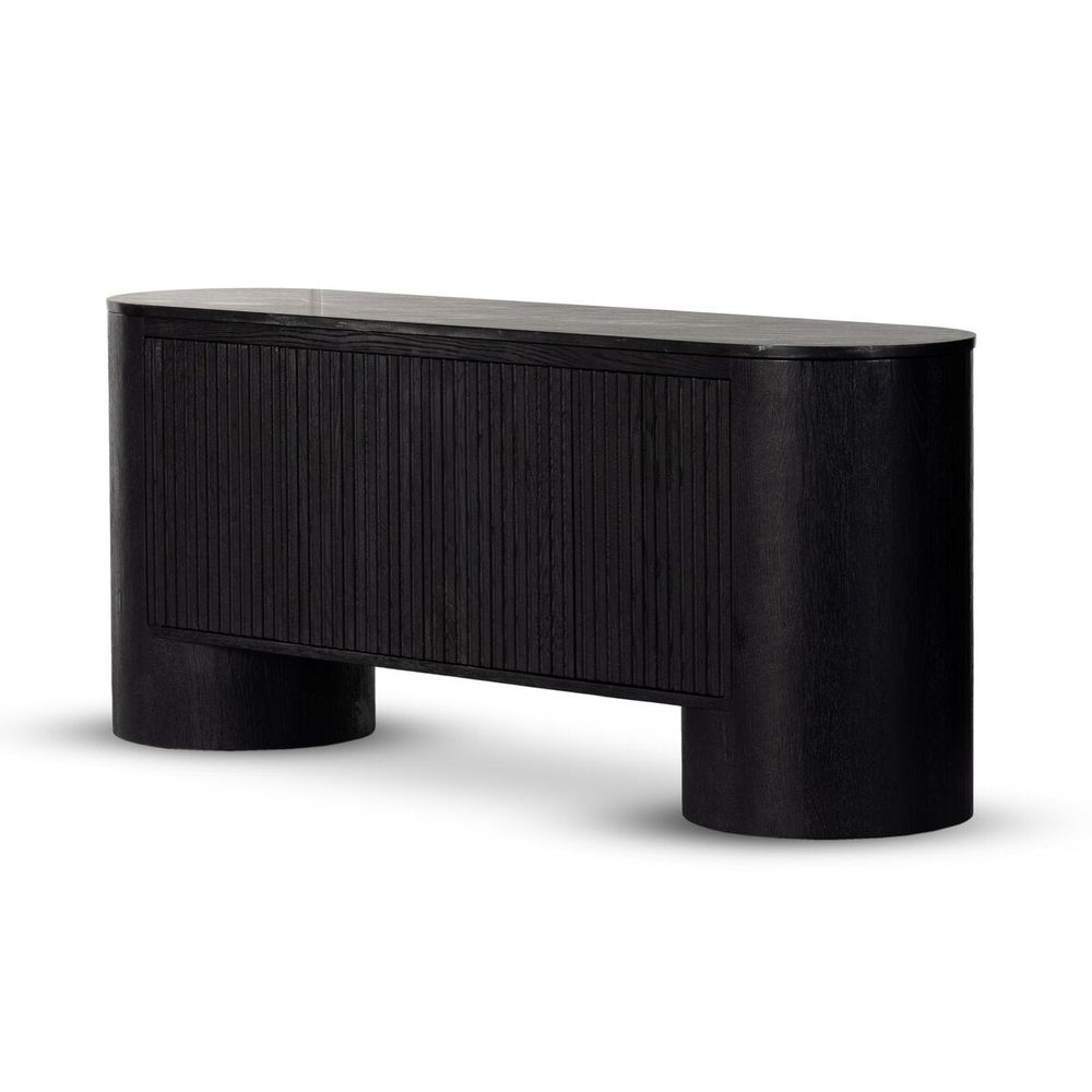 Additional view of Domenico Media Console in black and charcoal gray.
