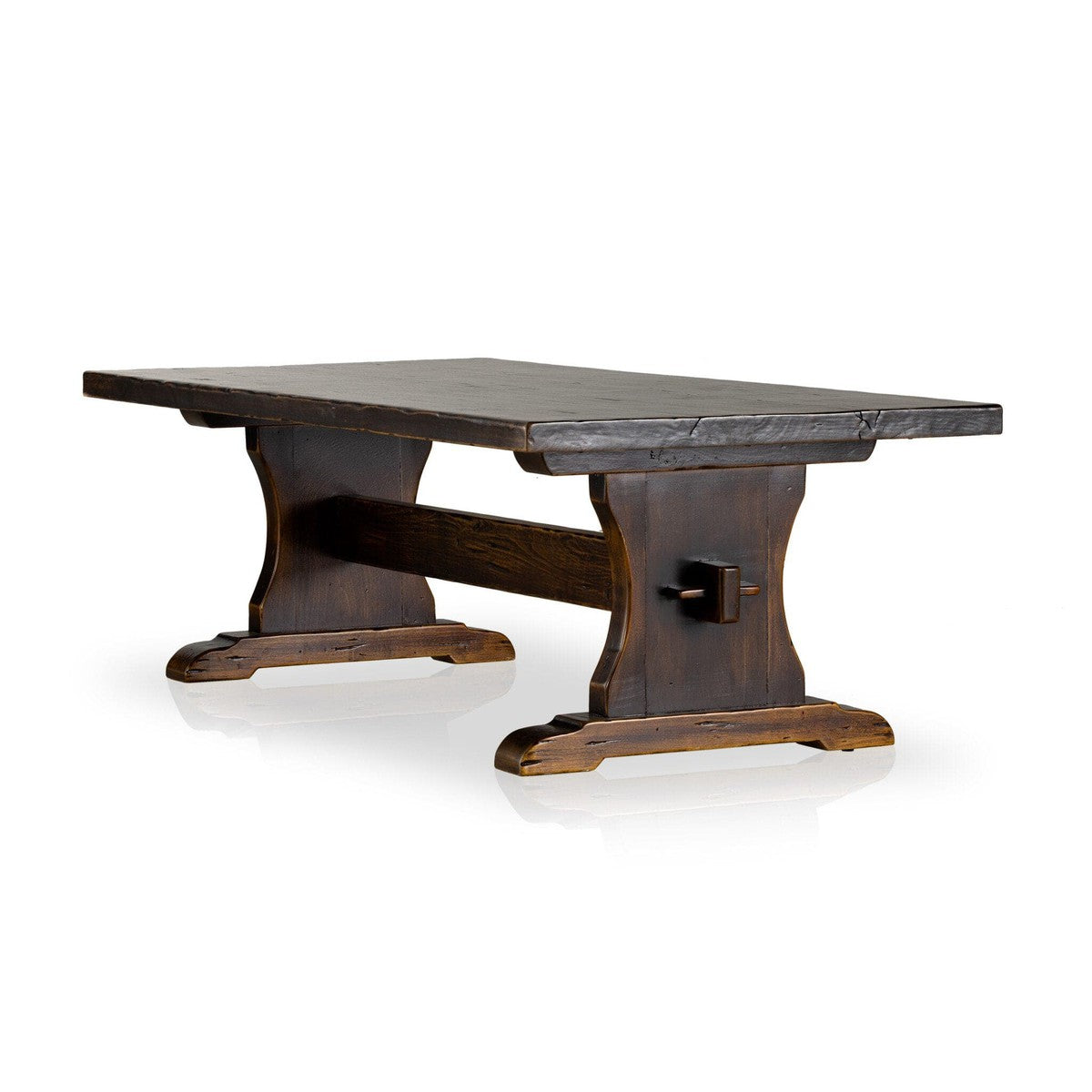 Trestle Coffee Table - Distressed Walnut