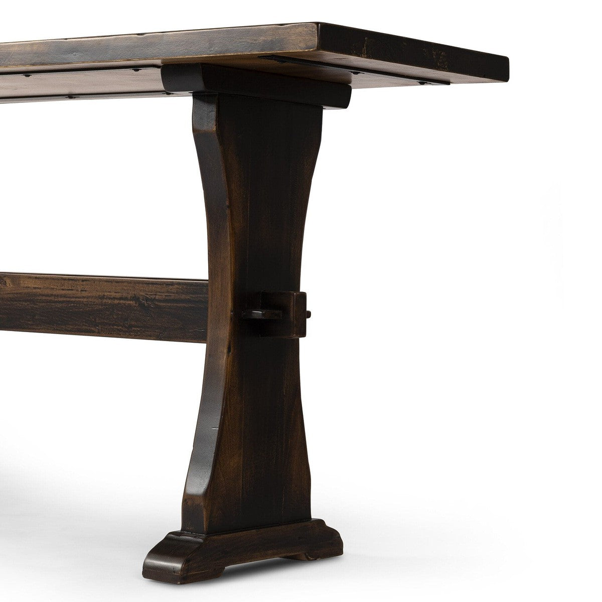 Trestle Console Table - Distressed Walnut