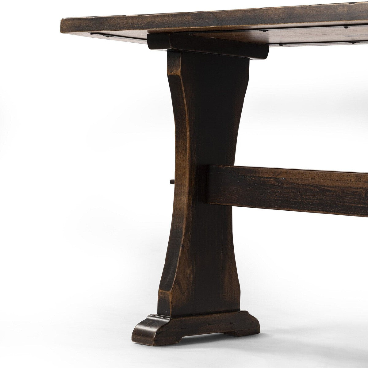 Trestle Console Table - Distressed Walnut