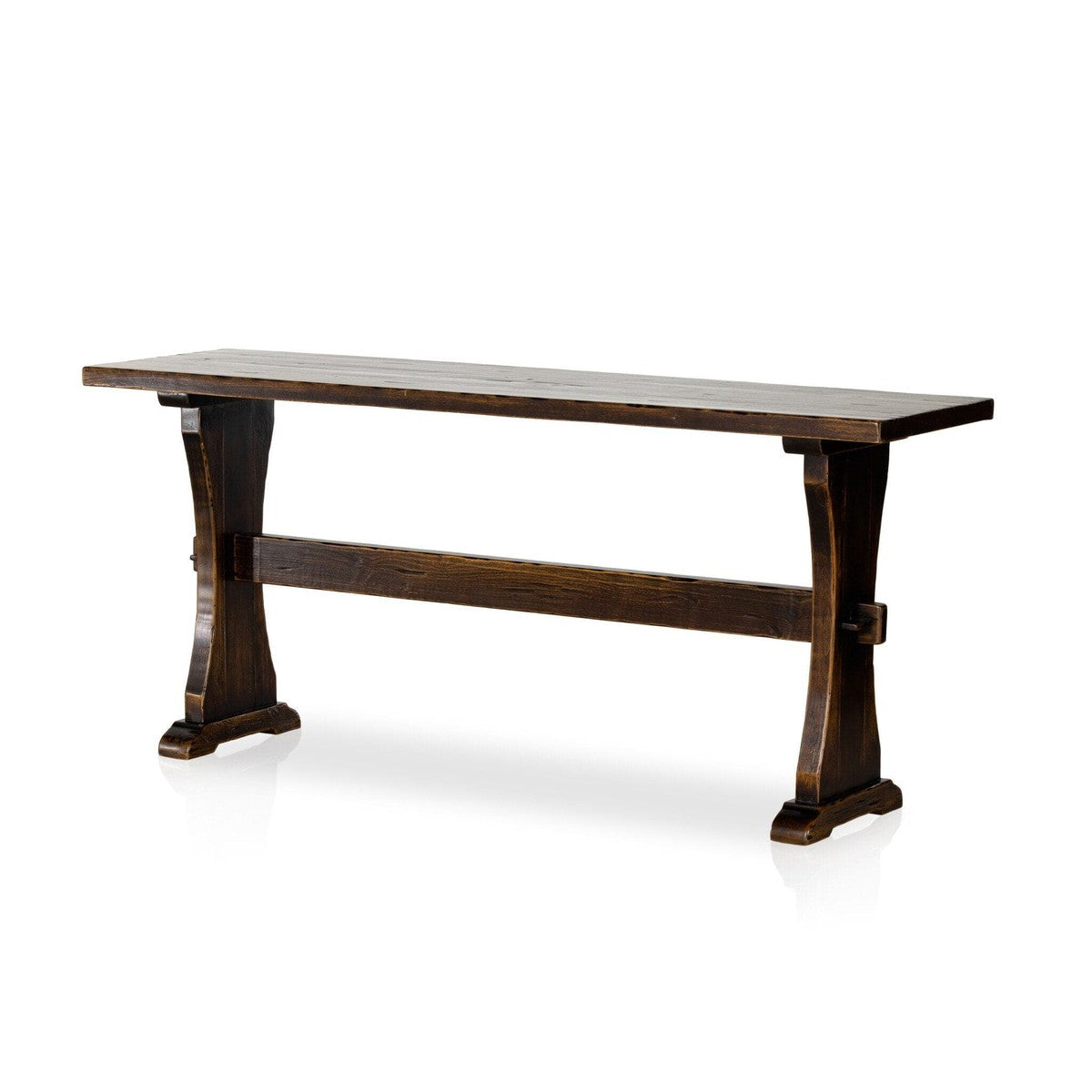 Trestle Console Table - Distressed Walnut