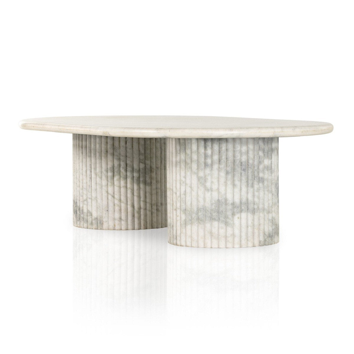 Oranda Coffee Table - Polished White Marble w/ Sealant