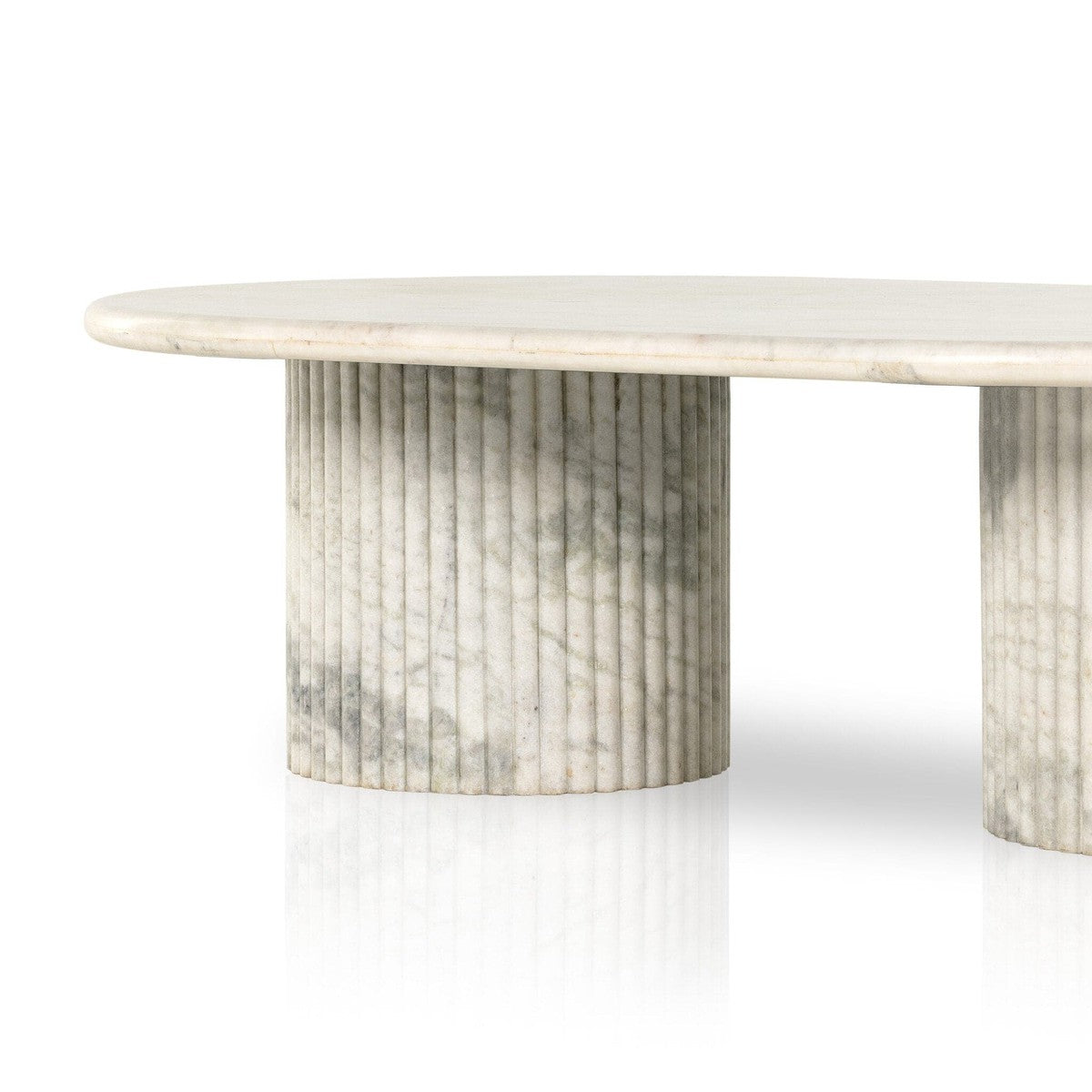 Oranda Coffee Table - Polished White Marble w/ Sealant