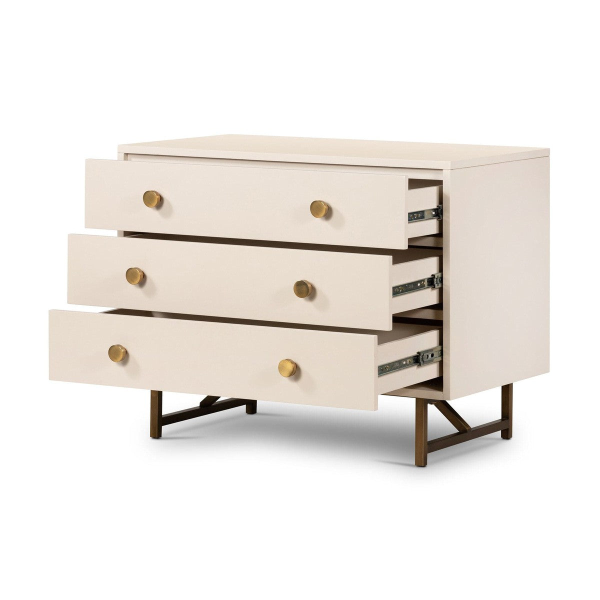 Van Rectangular Nightstand - Matte Alabaster