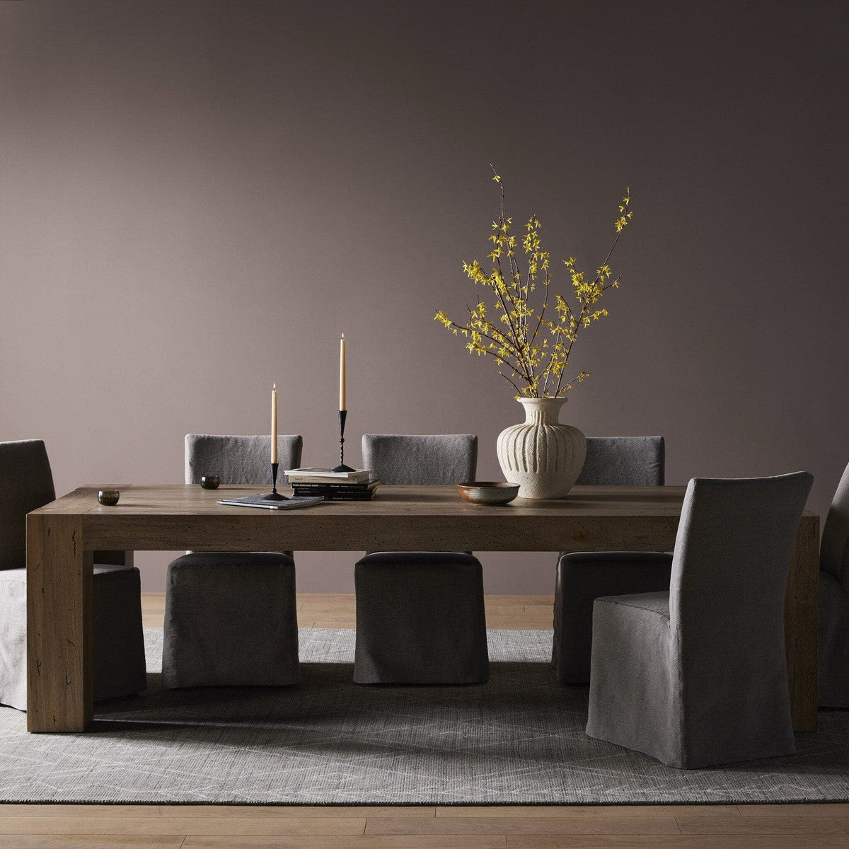 Abaso Dining Table - Rustic Wormwood Oak