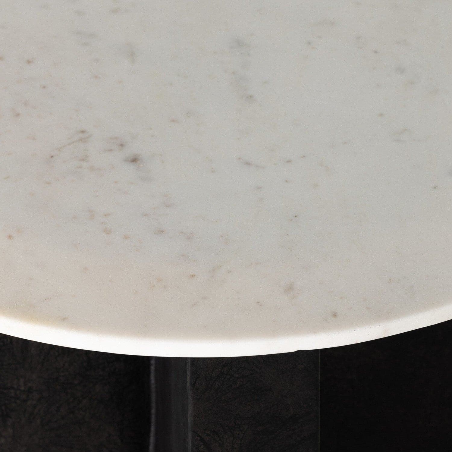 Terrell Round End Table - Polished White Marble