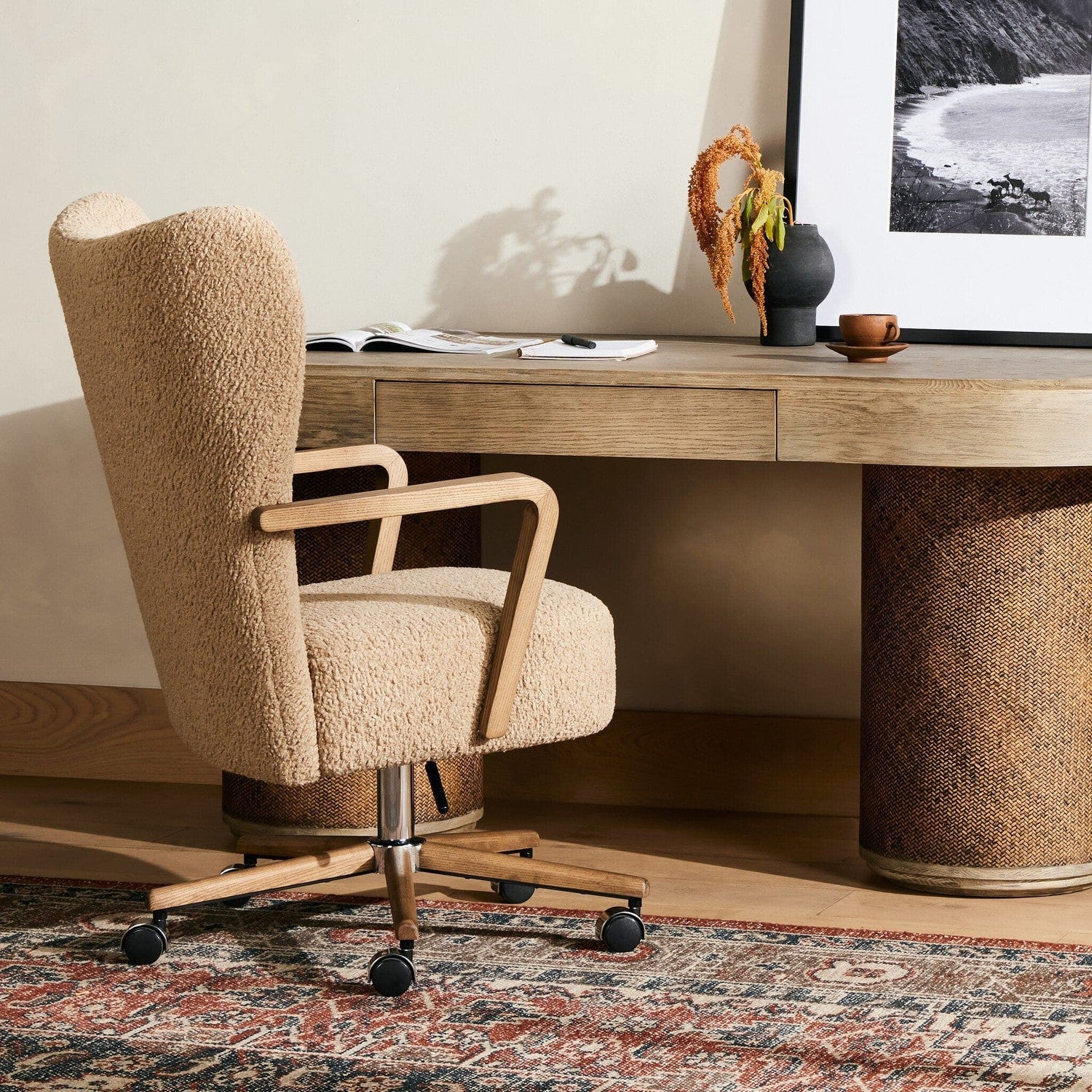 Melrose Desk Chair - Sheepskin Camel