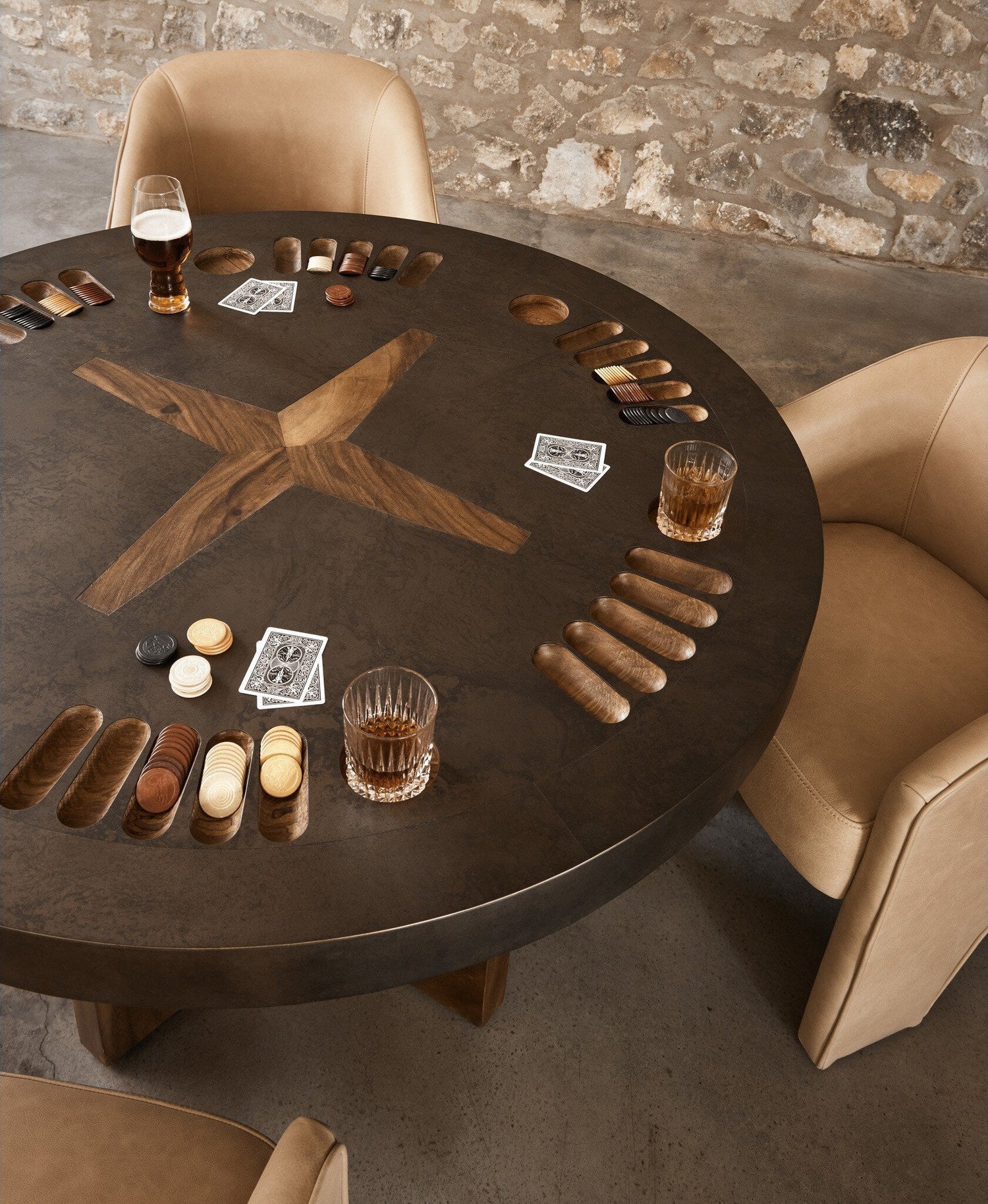 Poker Table - Natural Brown Guanacaste