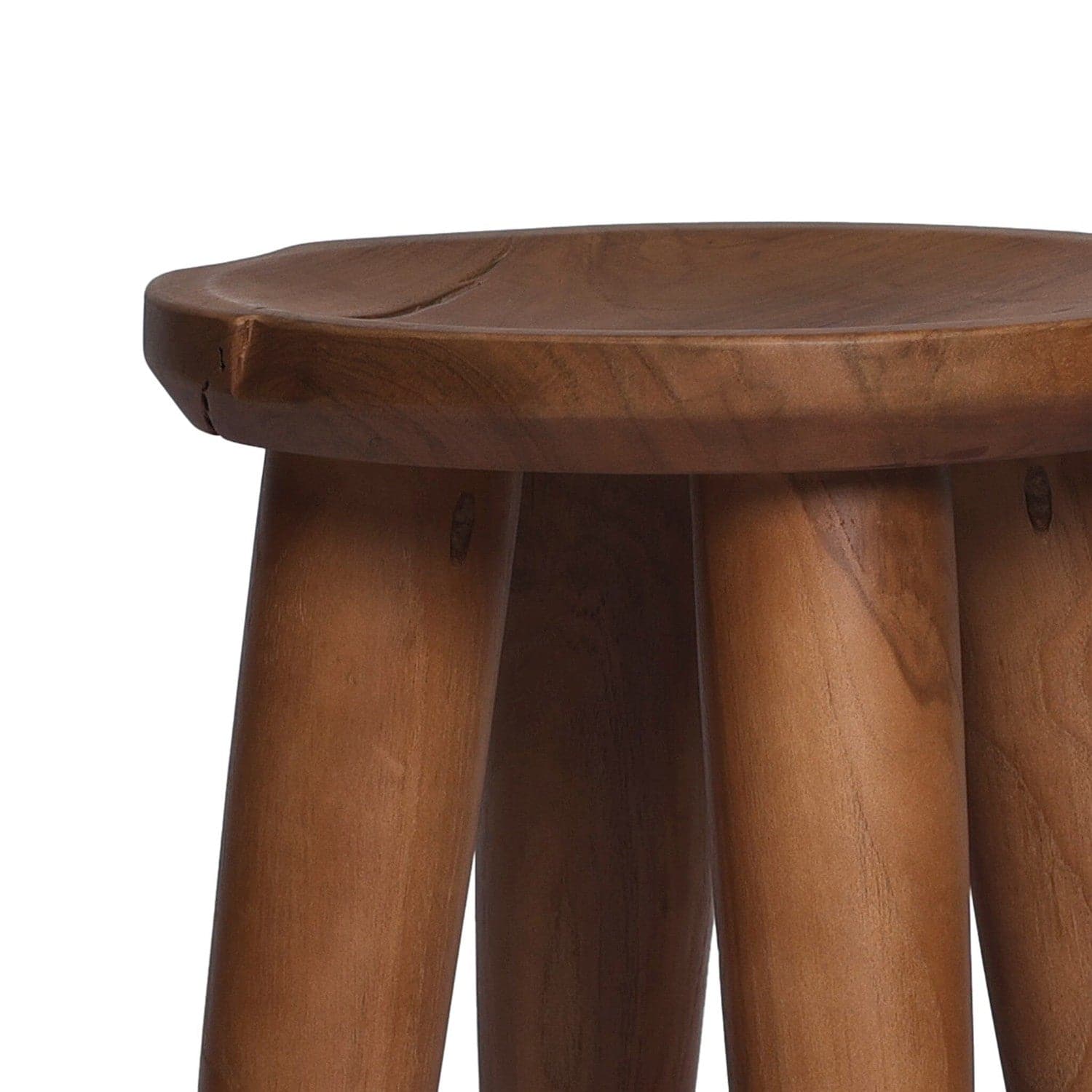 Zuri Round Outdoor End Table - Aged Natural Teak