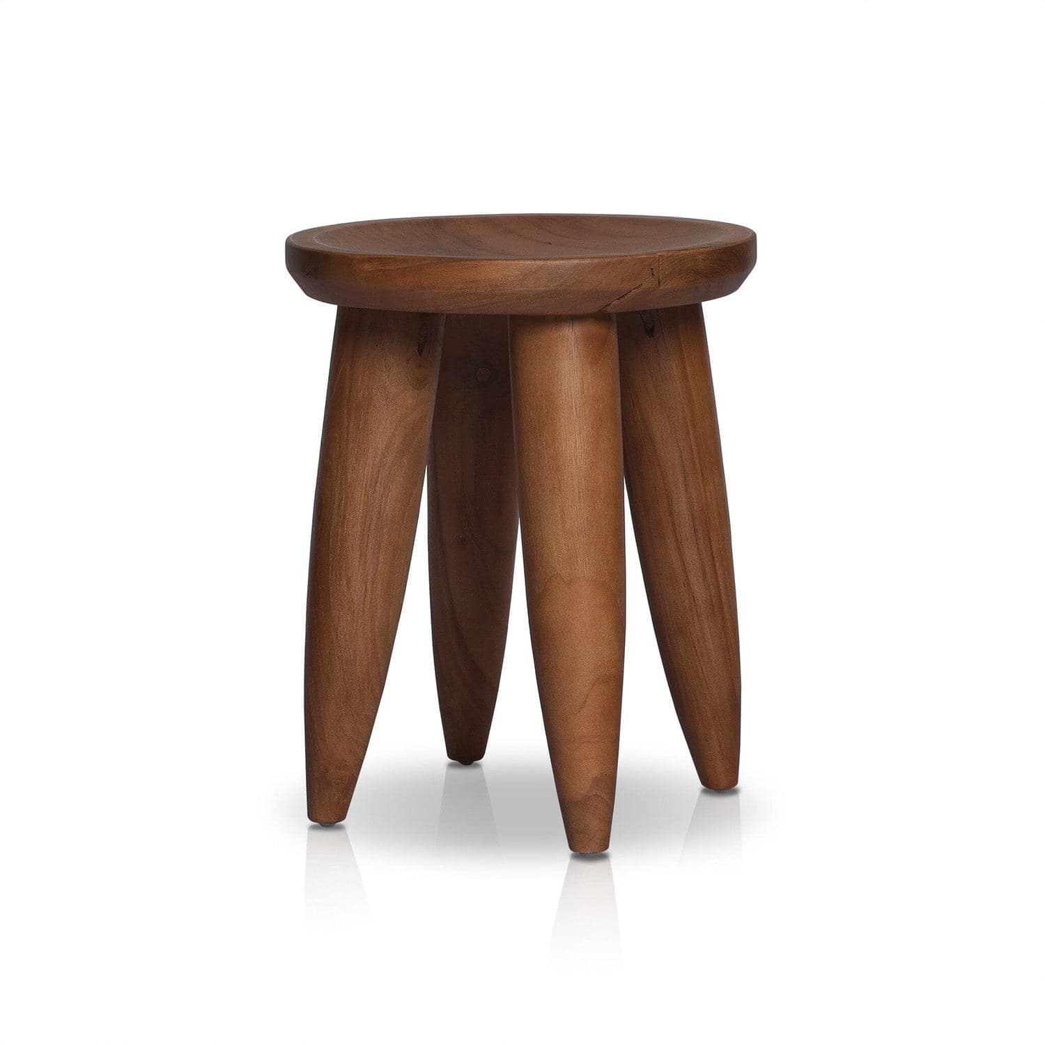 Zuri Round Outdoor End Table - Aged Natural Teak