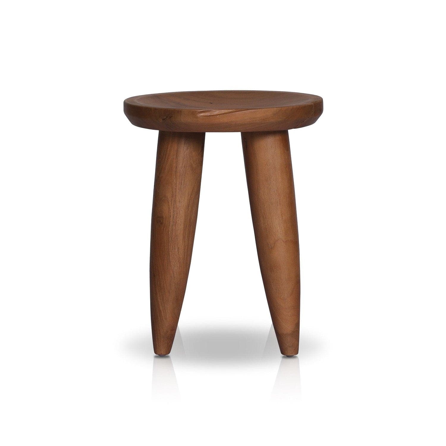 Zuri Round Outdoor End Table - Aged Natural Teak