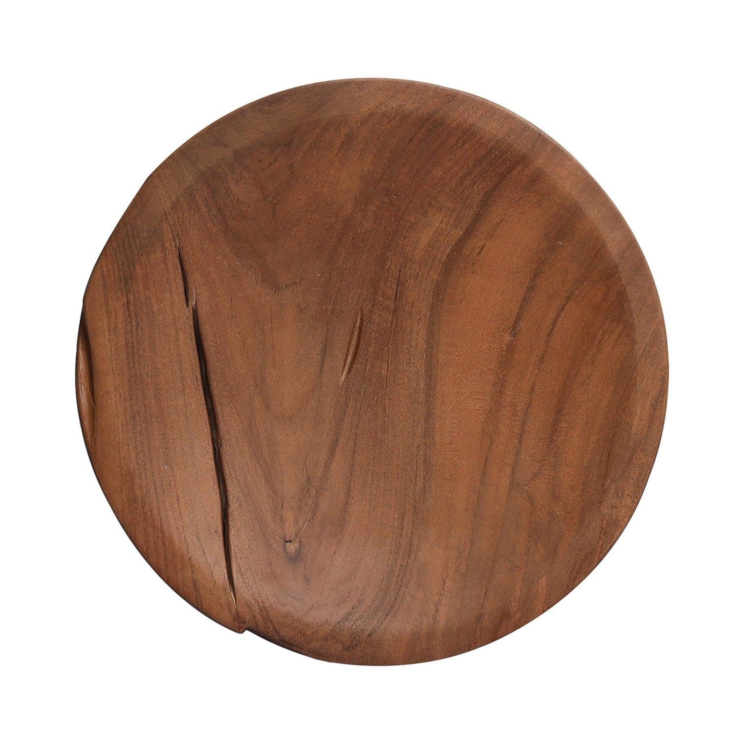 Zuri Round Outdoor End Table - Aged Natural Teak