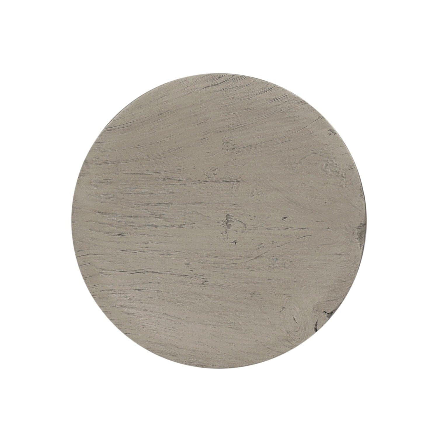 Zuri Round Outdoor End Table - Weathered Grey Teak