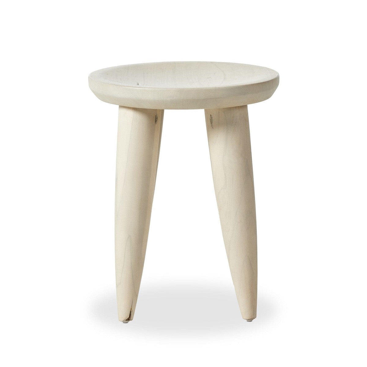 Zuri Round Outdoor End Table - Ivory Teak