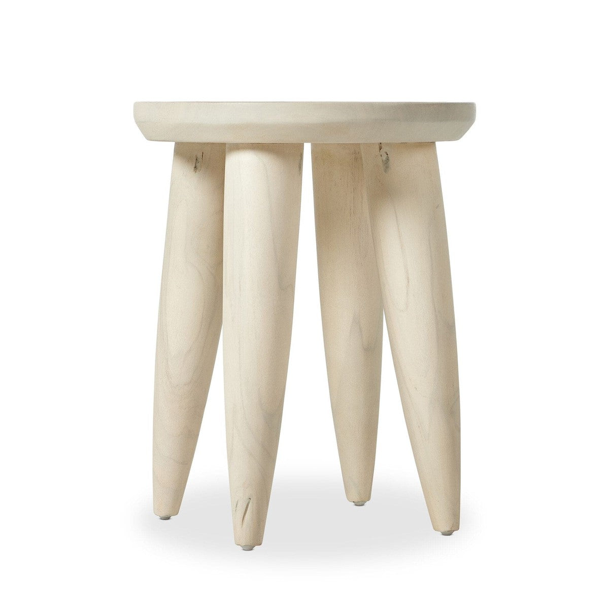 Zuri Round Outdoor End Table - Ivory Teak