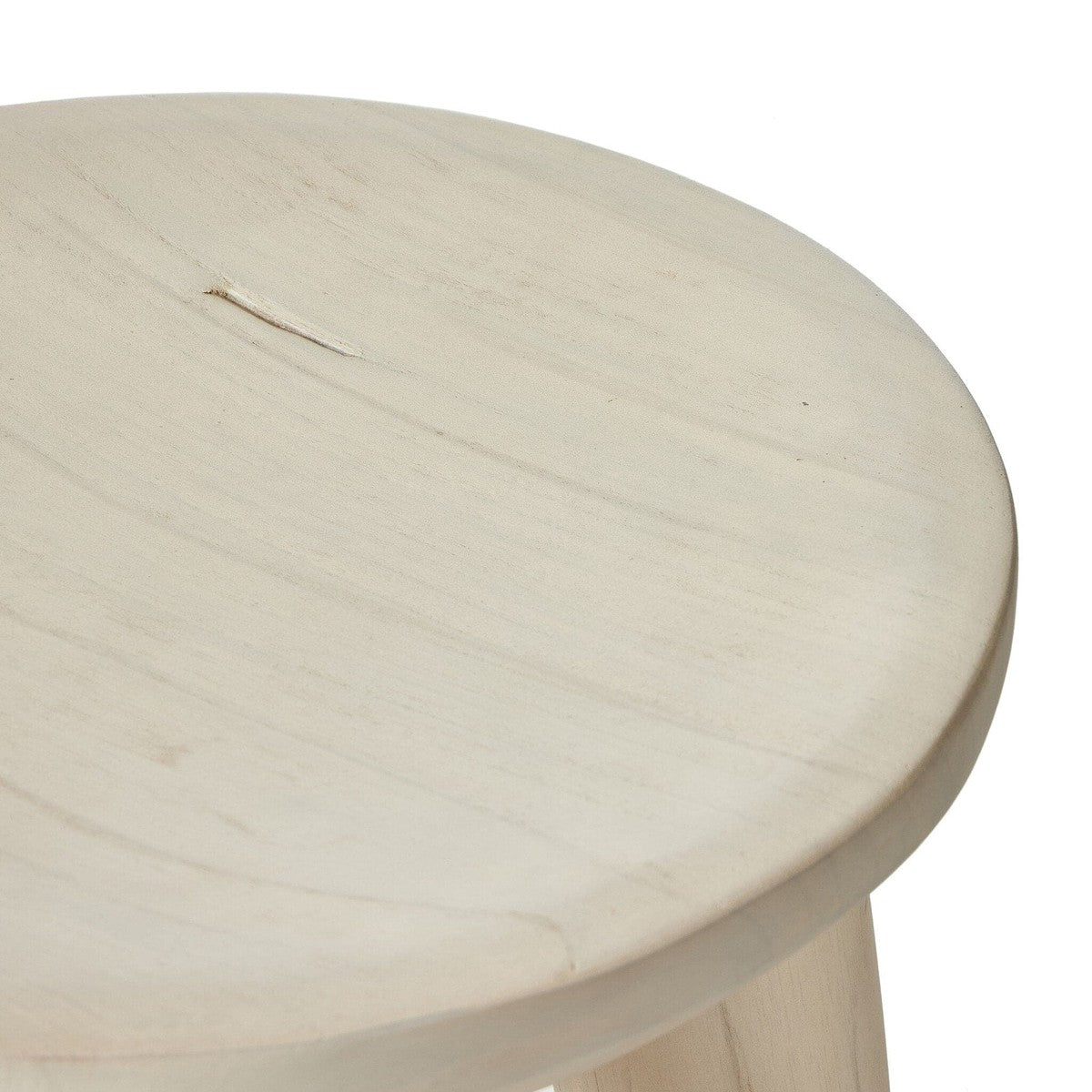 Zuri Round Outdoor End Table - Ivory Teak