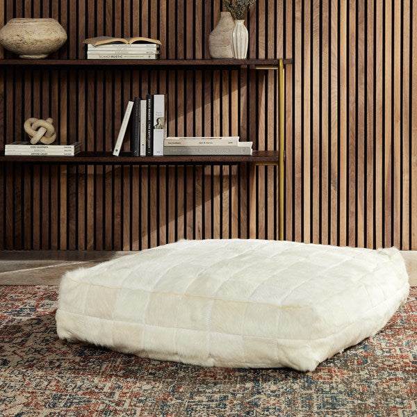 Tiled Hide Floor Cushion-Four Hands-FH-234536-001-PillowsDark Grey-4-France and Son
