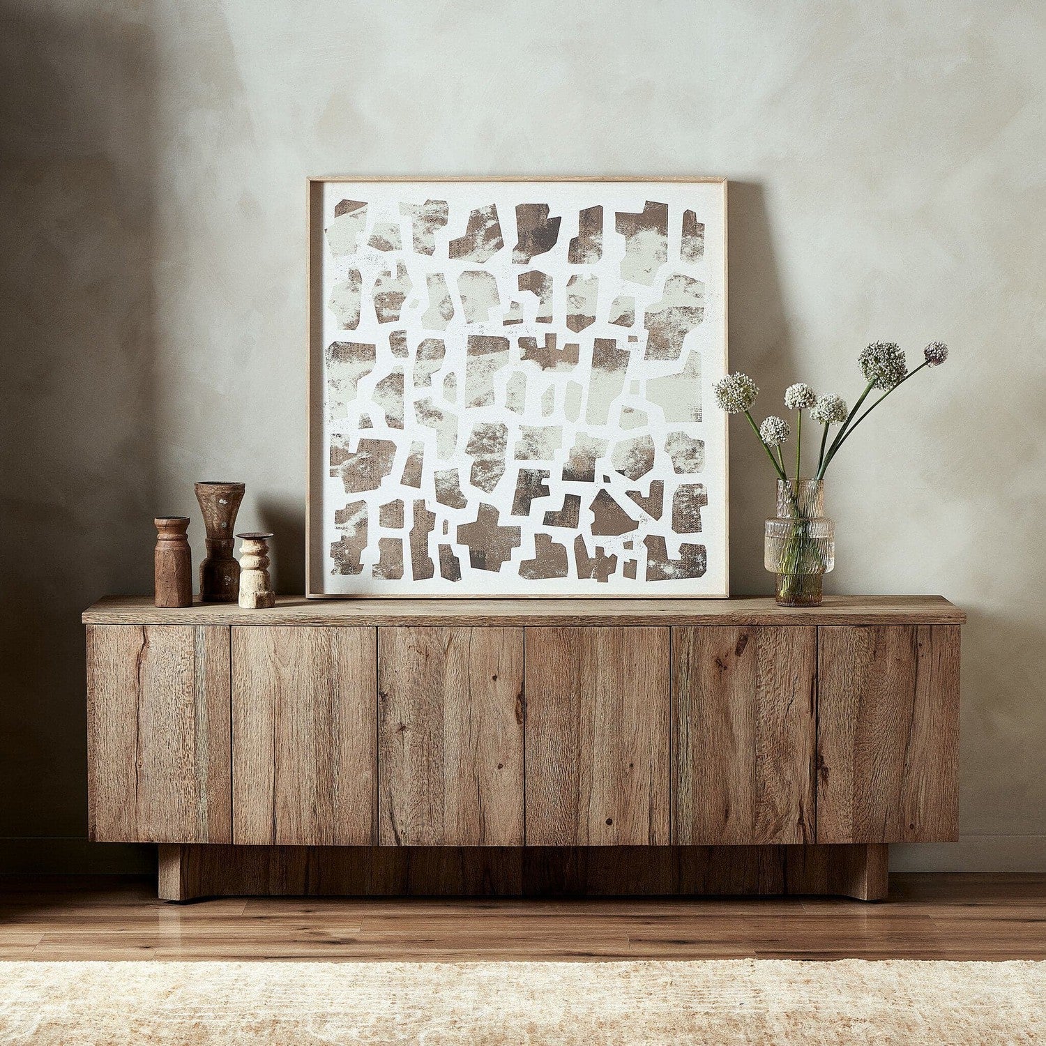 Brinton Media Console - Rustic Oak Veneer