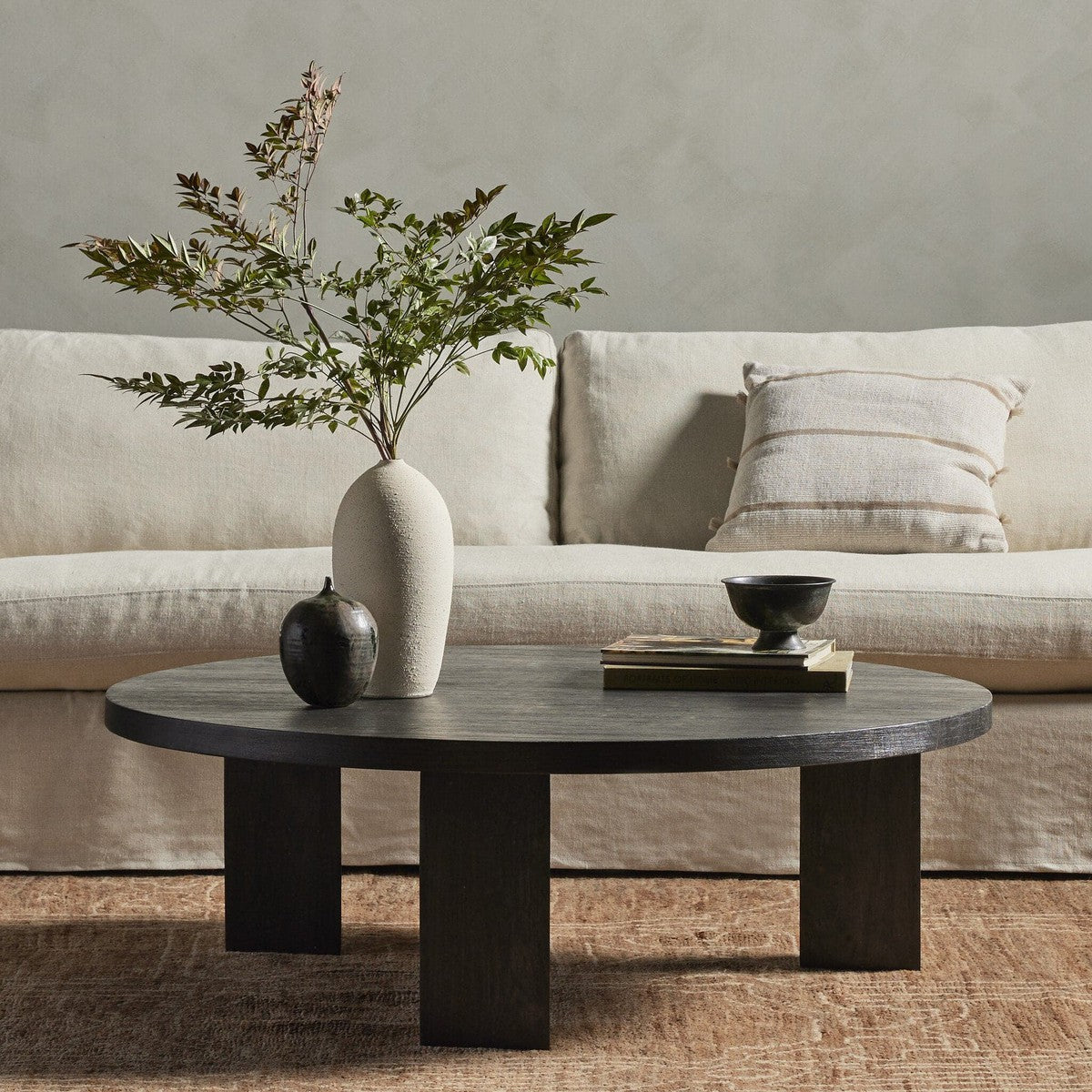 Mesa Round Coffee Table - Ebony Parawood