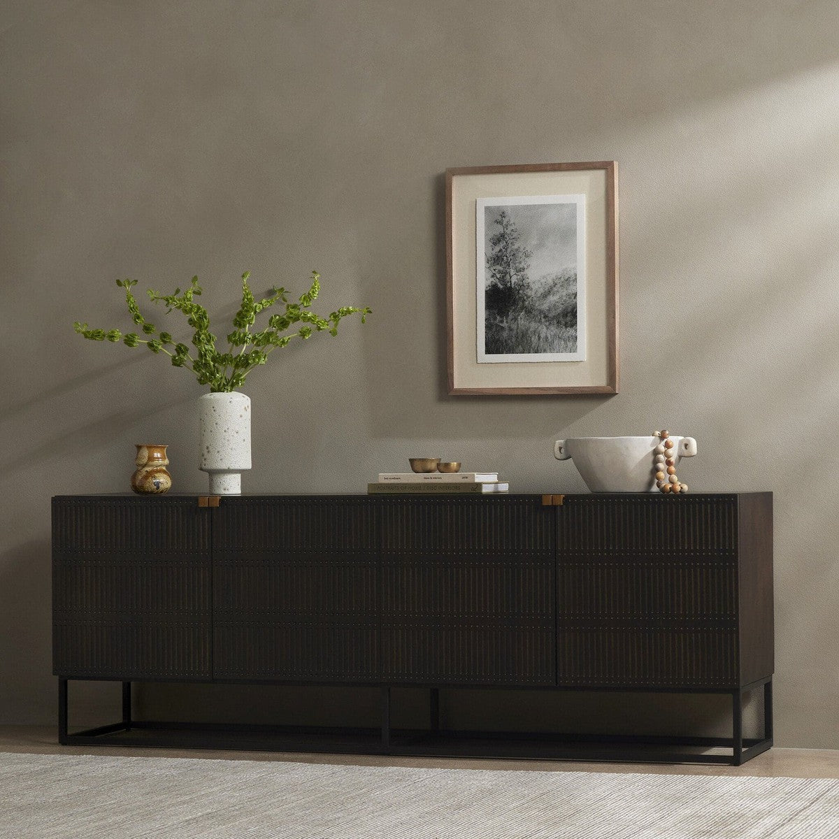 Kelby Closed Media Console - Gunmetal