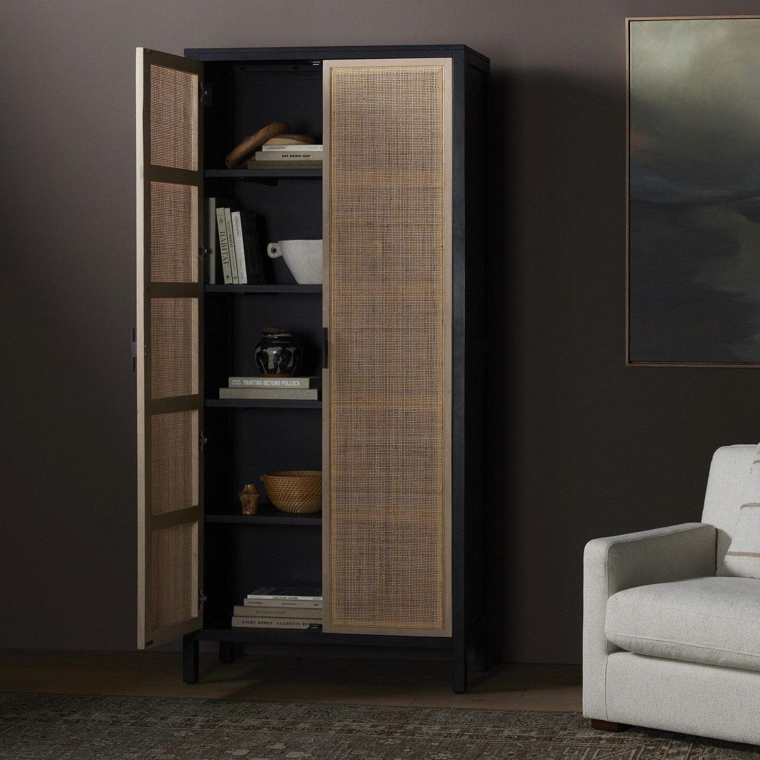 Caprice Tall Cabinet - Black Wash Mango