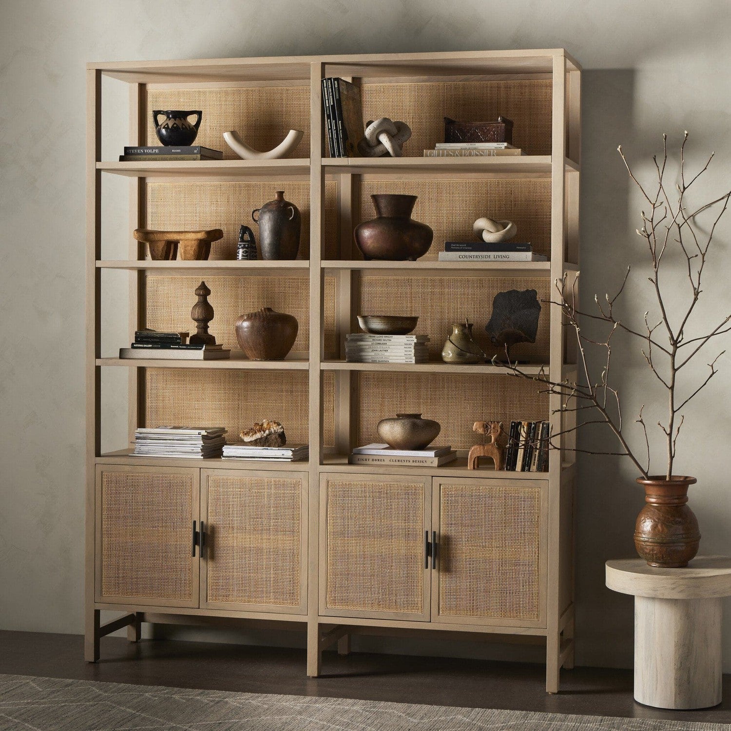 Caprice Wide Bookshelf - Natural Mango