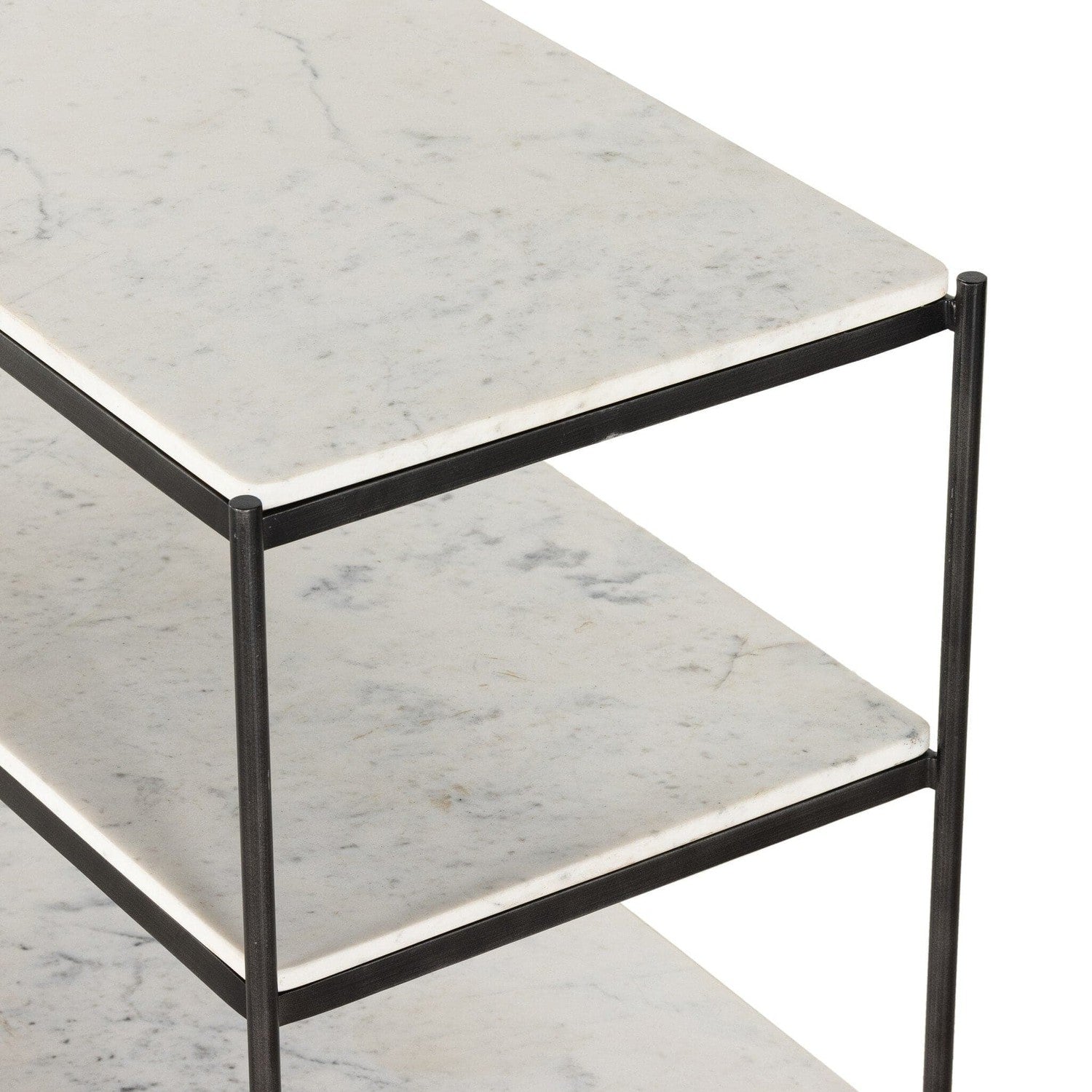 Felix Large Nightstand - Polished White Marble