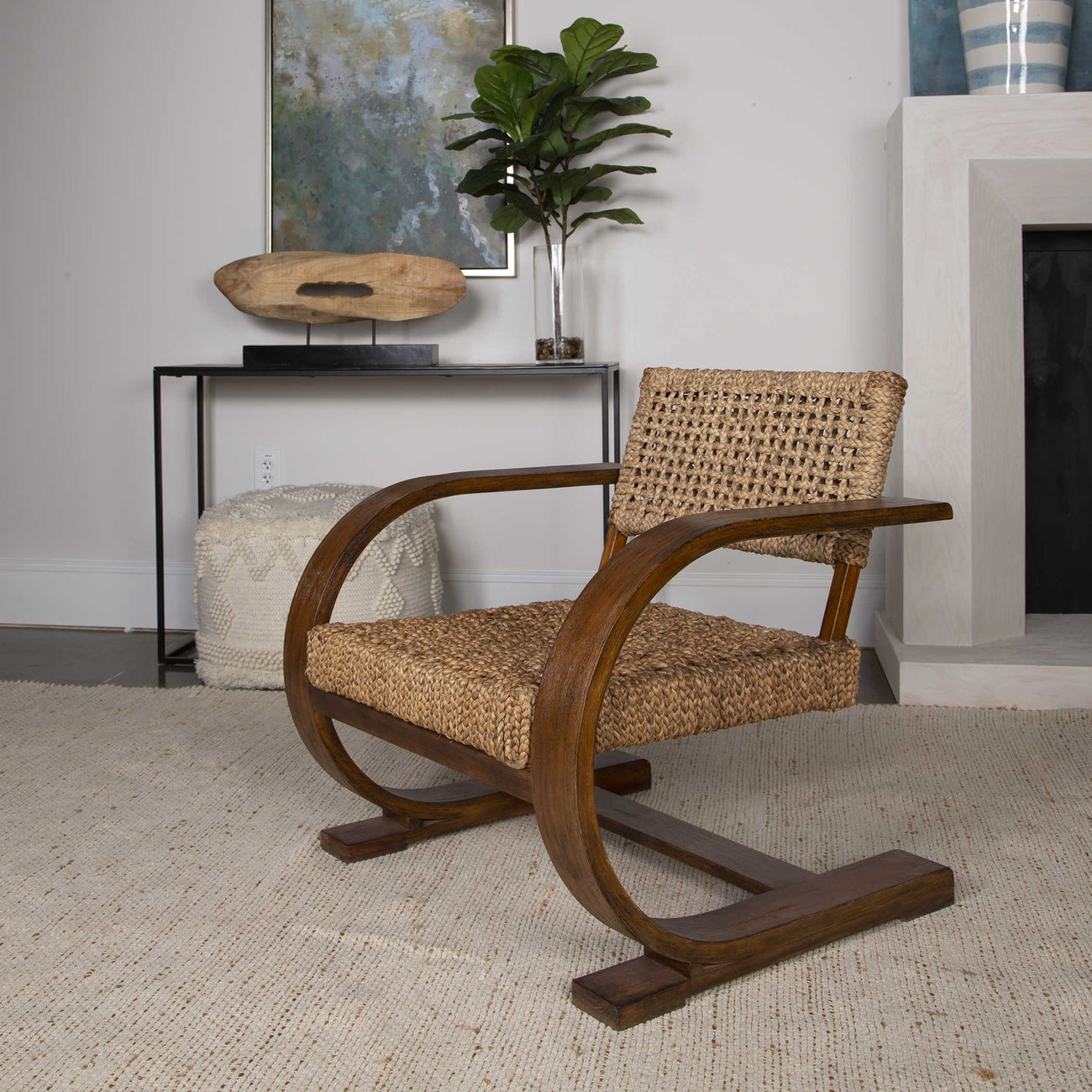 Chloe Natural Woven Accent Chair-Uttermost-STOCKR-UTTM-23483-Lounge Chairs-4-France and Son