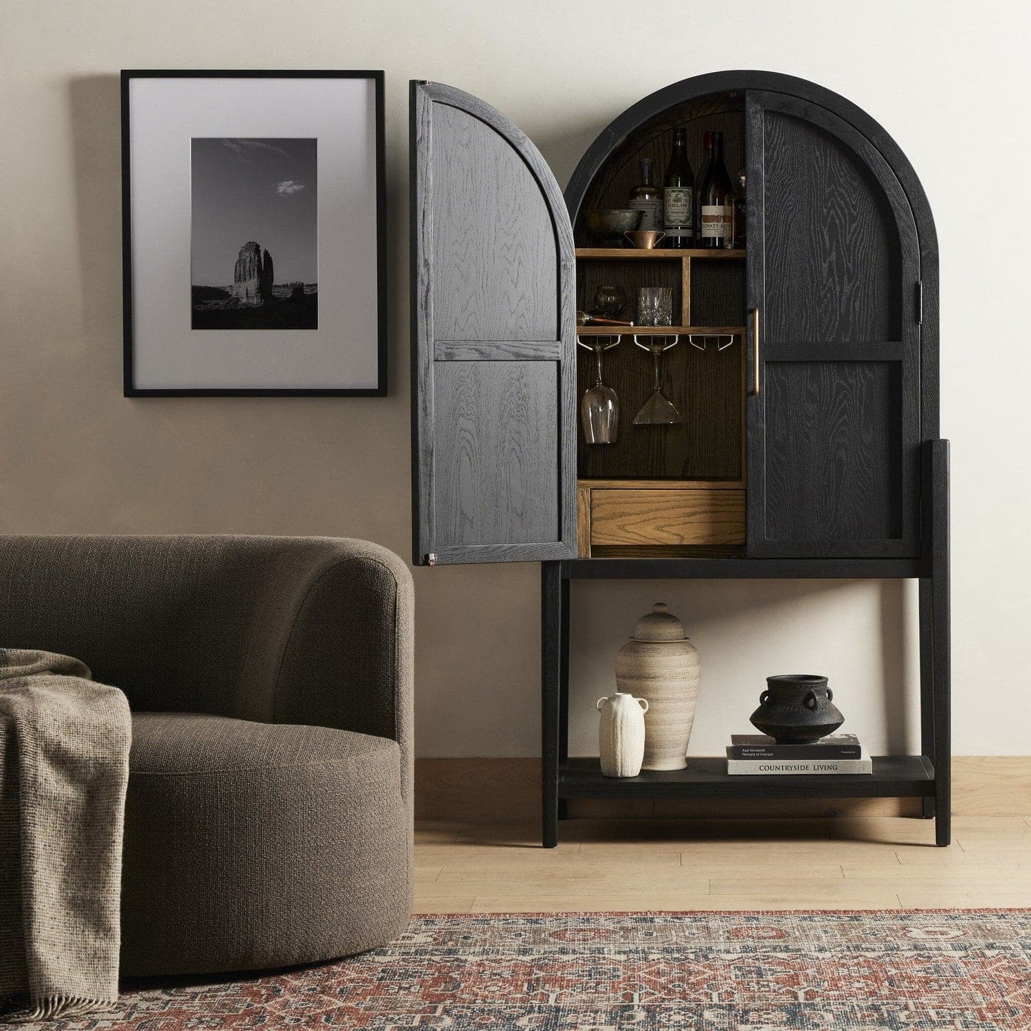 Tolle Bar Cabinet - Drifted Matte Black