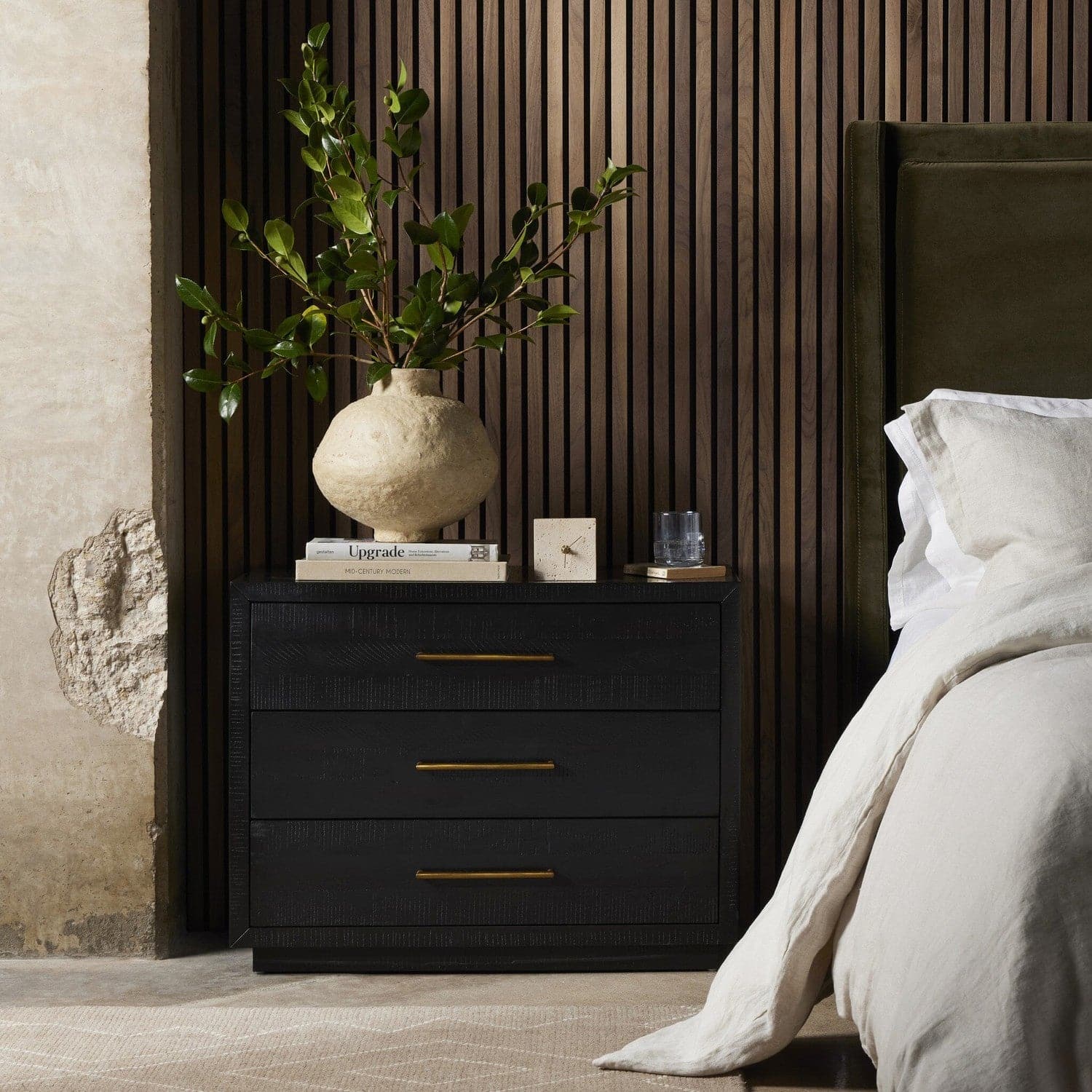 Suki Large Nightstand - Burnished Black