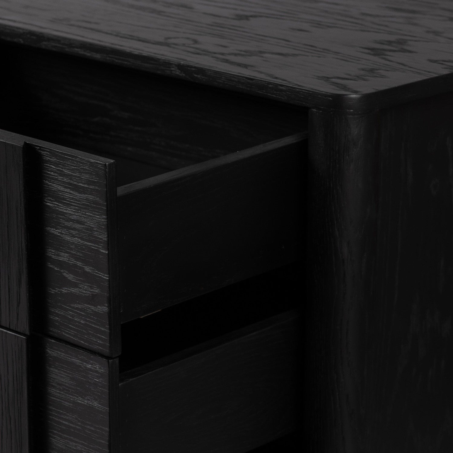 Pollard Media Console - Brushed Ebony Oak Veneer