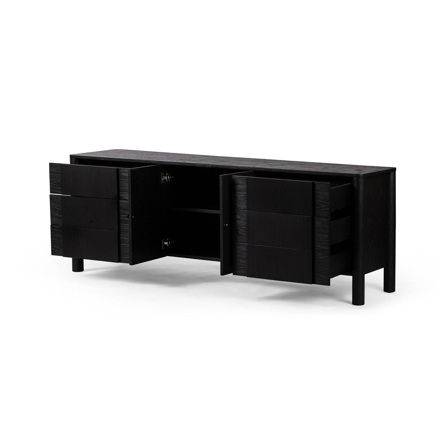 Pollard Media Console - Brushed Ebony Oak Veneer