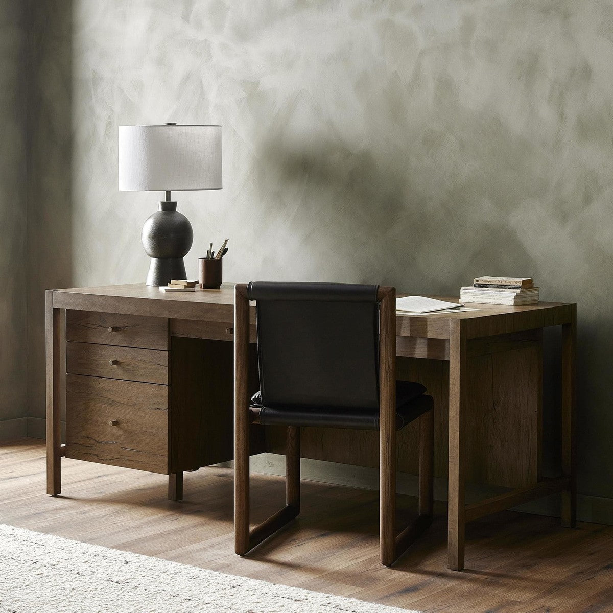 Suspension Desk - Rustic Grey Veneer