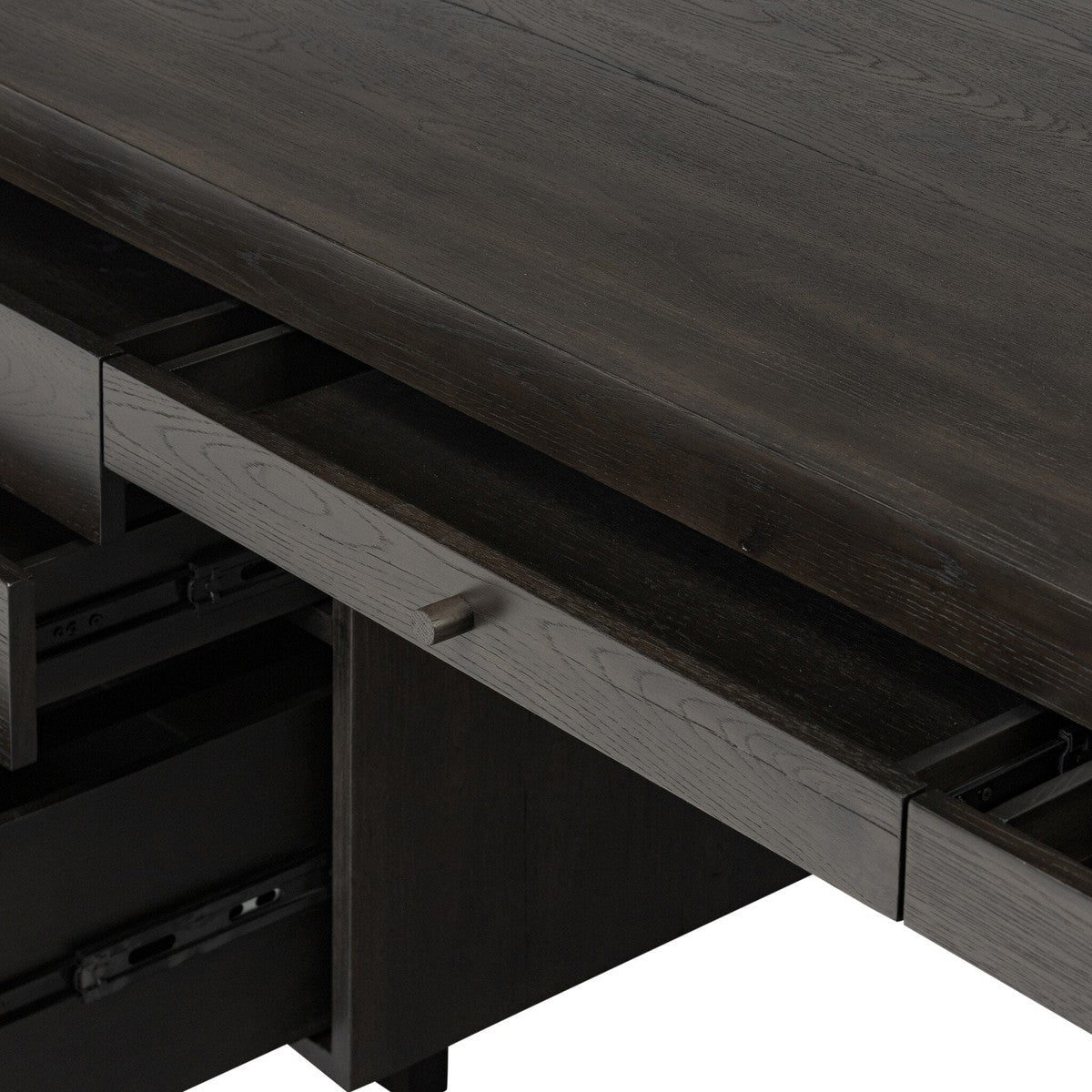 Suspension Desk - Smoked Black Veneer - Black