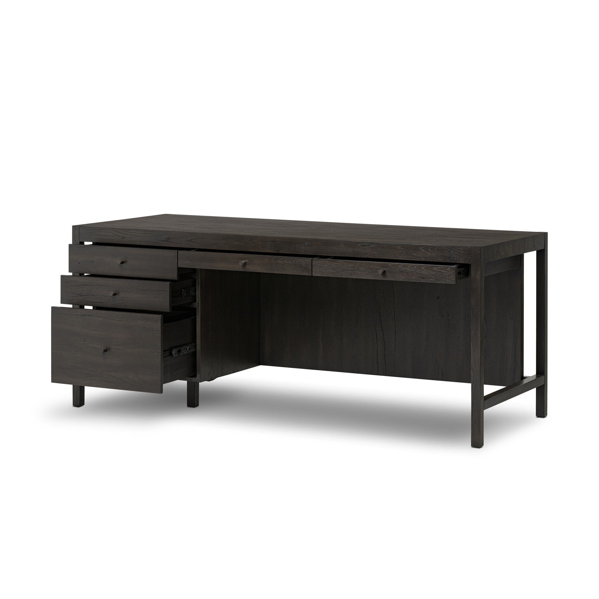 Suspension Desk - Smoked Black Veneer - Black