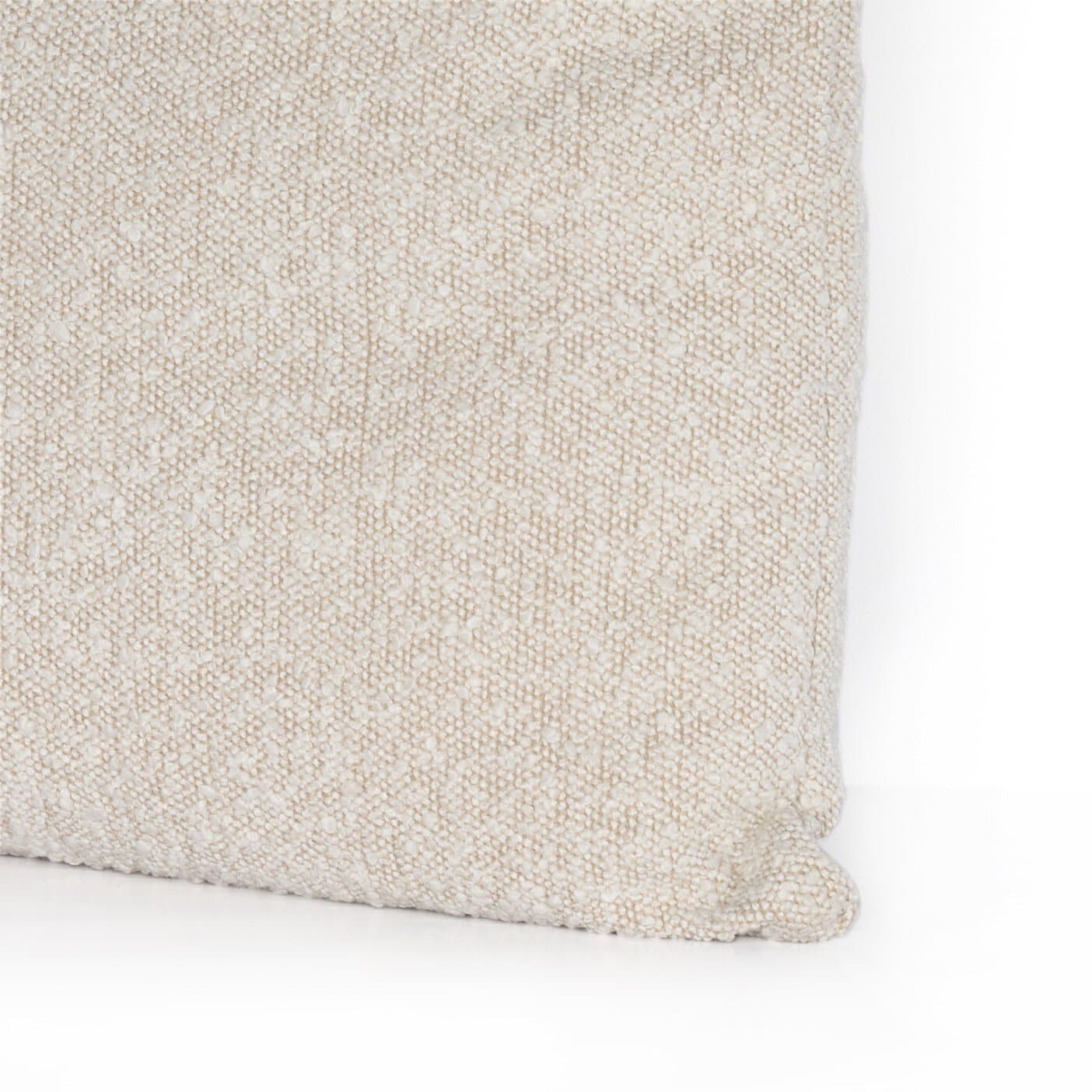 Boucle and Leather Pillow - Knoll Natural