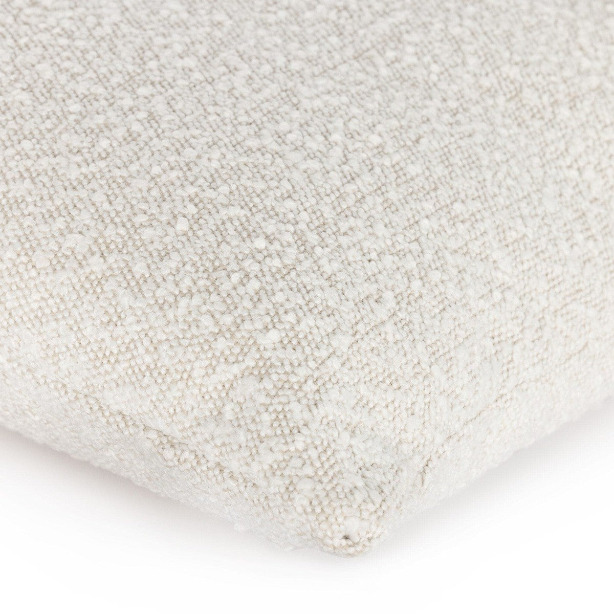 Boucle and Leather Pillow - Knoll Natural