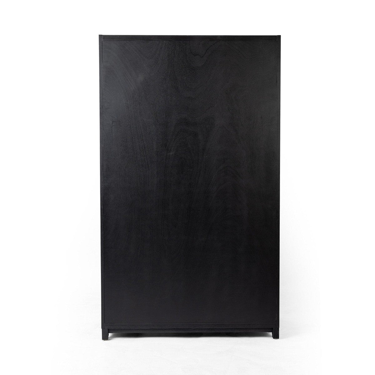 Millie Panel and Glass Door Cabinet - Drifted Matte Black