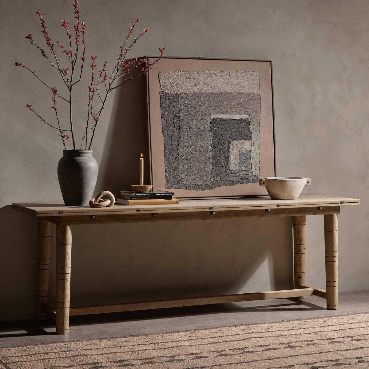 Flip Top Console Table - Toasted Ash