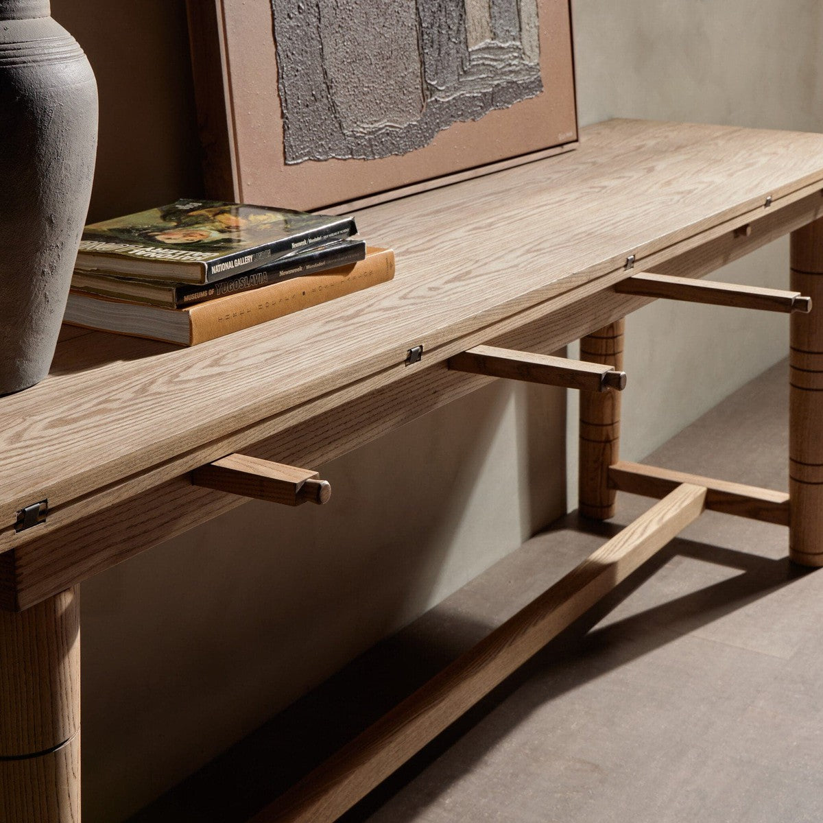 Flip Top Console Table - Toasted Ash