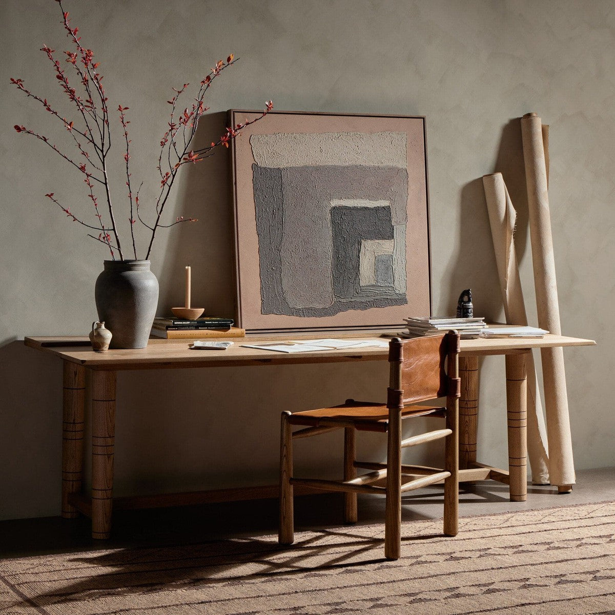 Flip Top Console Table - Toasted Ash