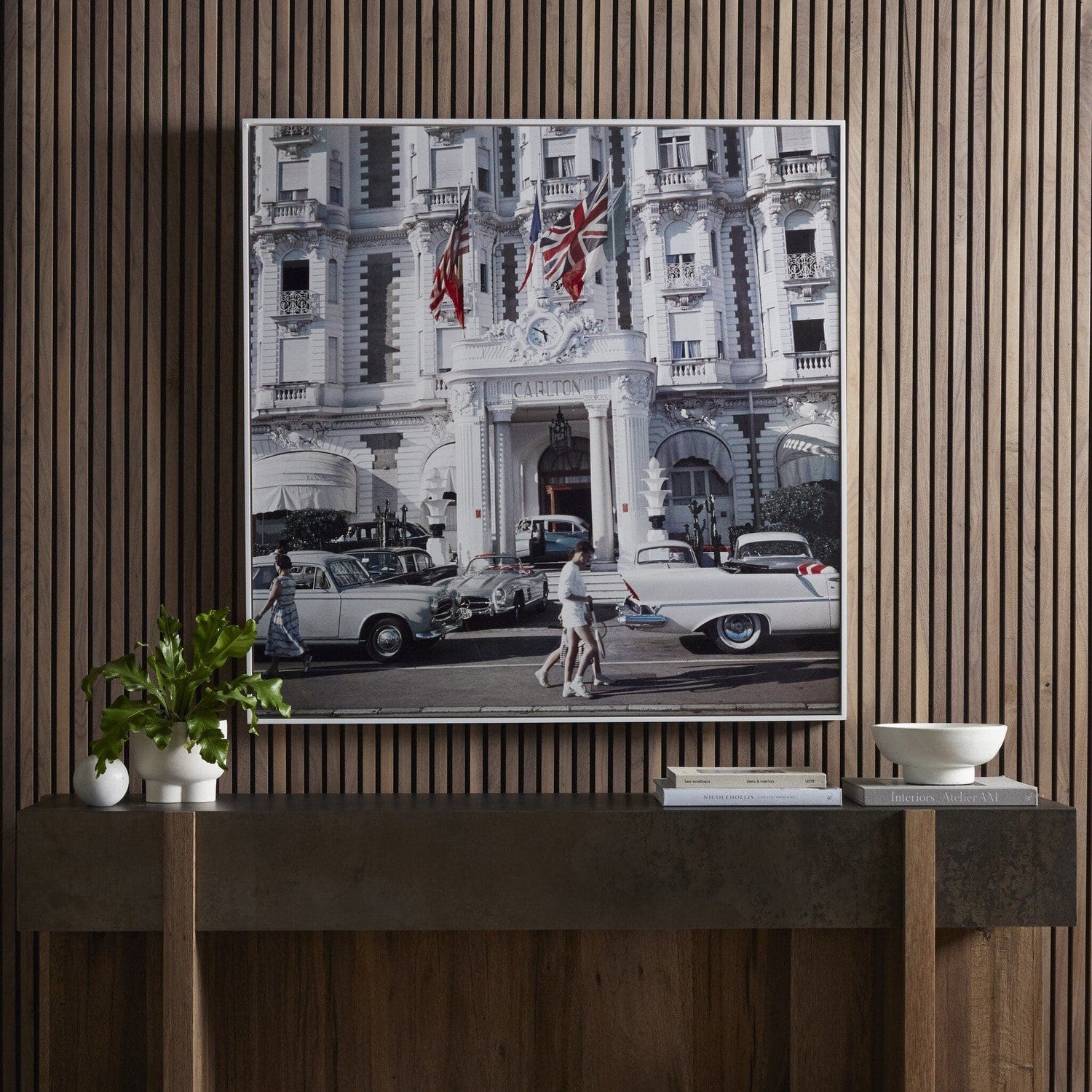 Carlton Hotel by Slim Aarons - White Maple Floater