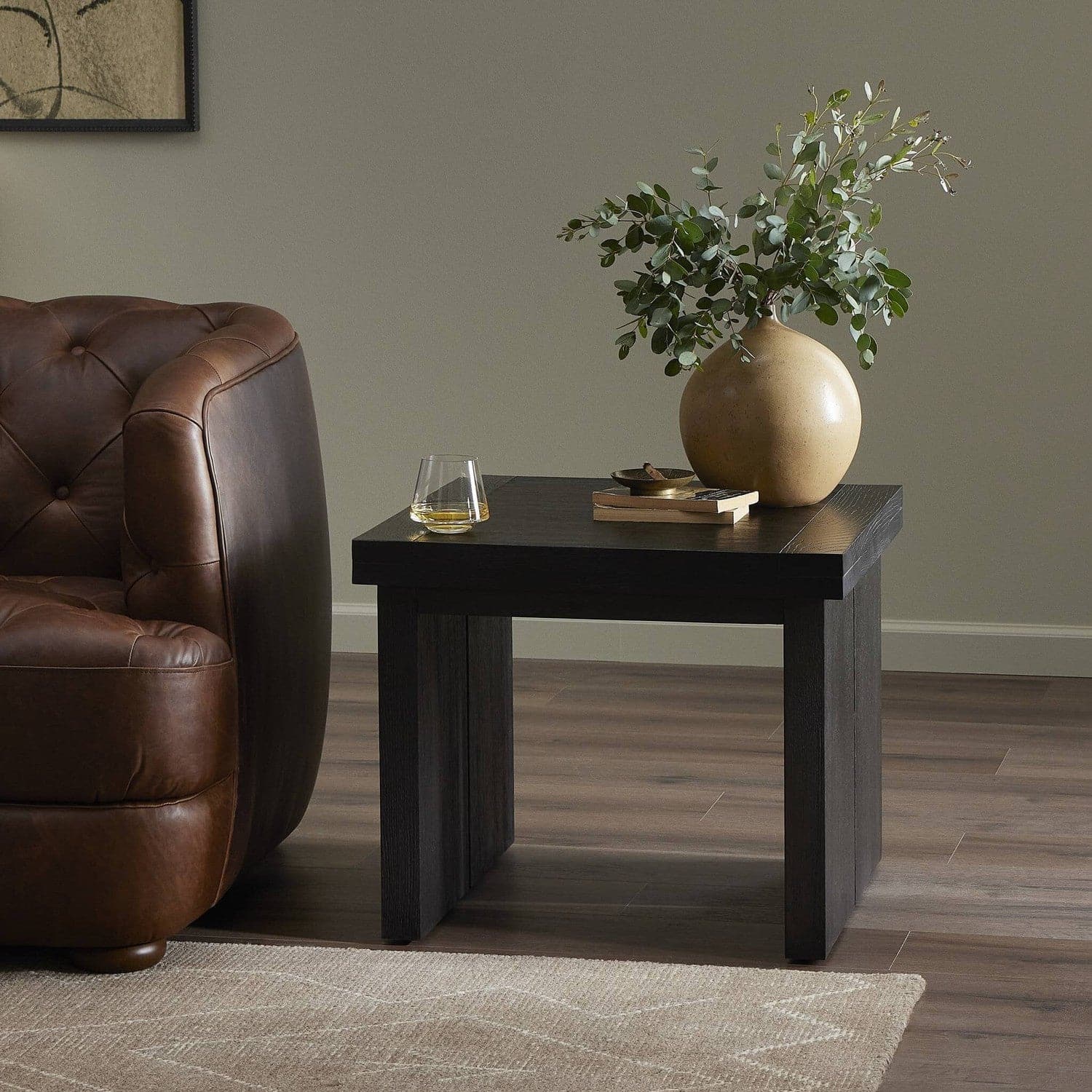 Warby End Table - Worn Black Veneer