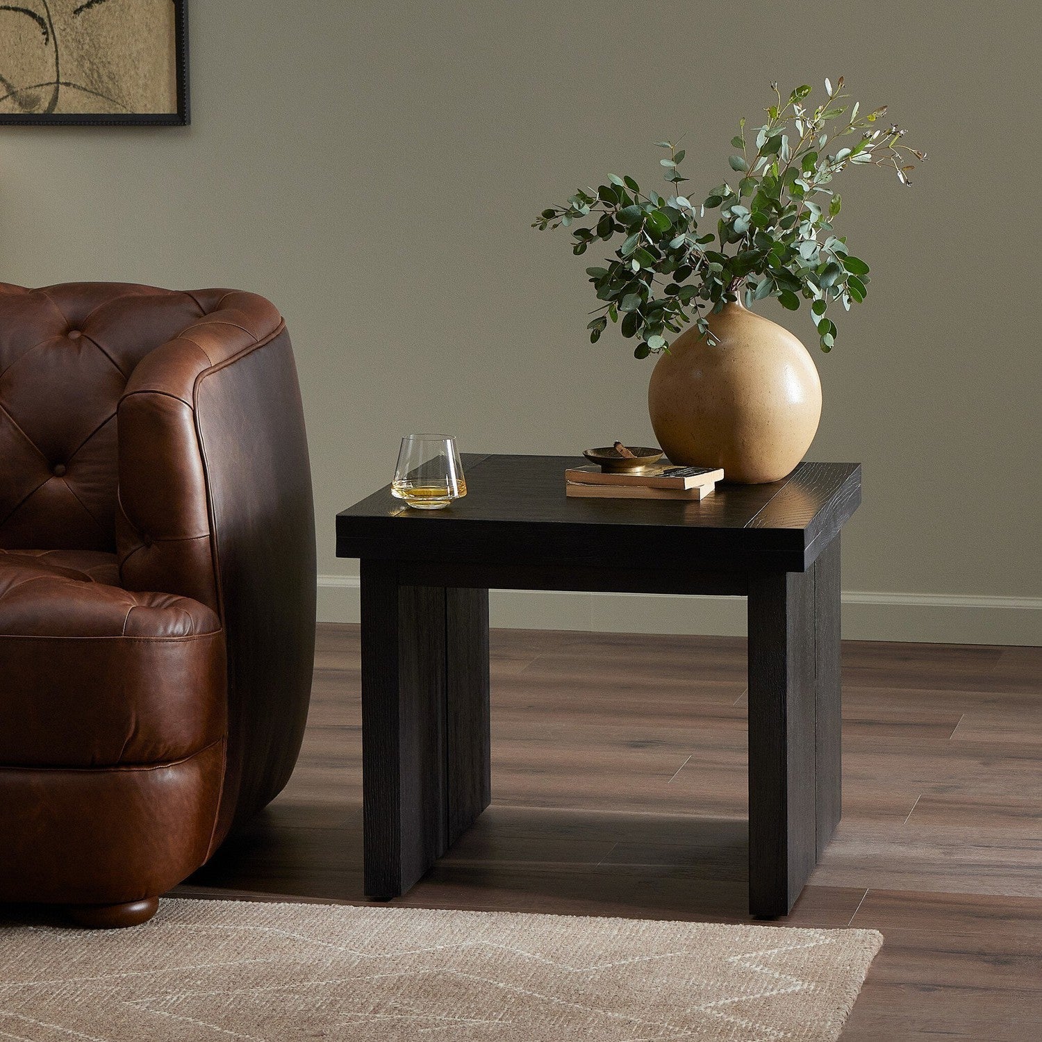 Warby End Table - Worn Black Veneer