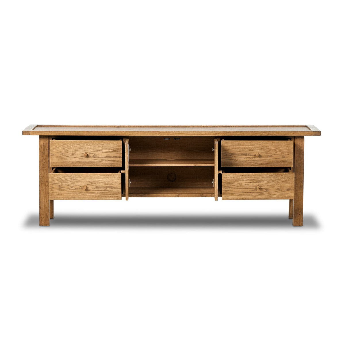 Millbrook Media Console - Natural Light Oak - Light Brown